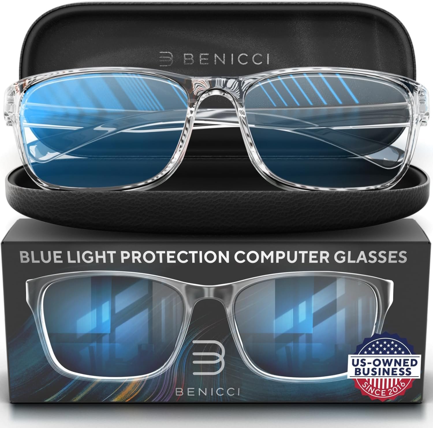 Clear Blue Light Glasses for Women and Men, Computer and Screen Glasses