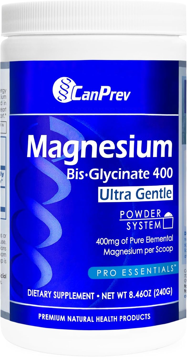 CanPrev Magnesium Glycinate Powder 400mg, Unflavored, 48 Servings