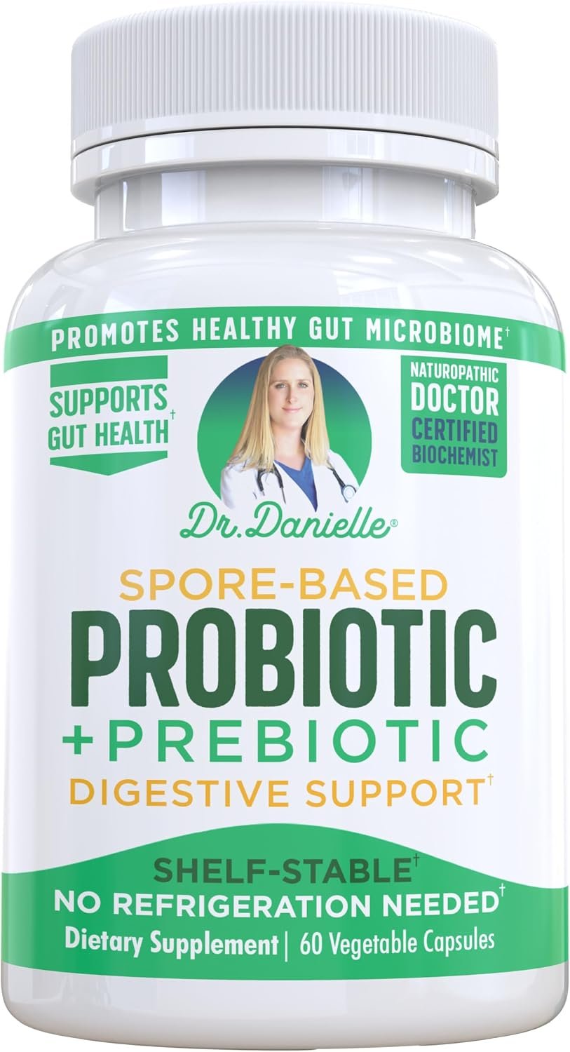 Dr. Danielle Probiotic – Probiotics for Women and Men, Adults by Dr. Danielle – Shelf Stable Probiotic Supplement – No Refrigeration Necessary – Bacillus – 60 Capsules