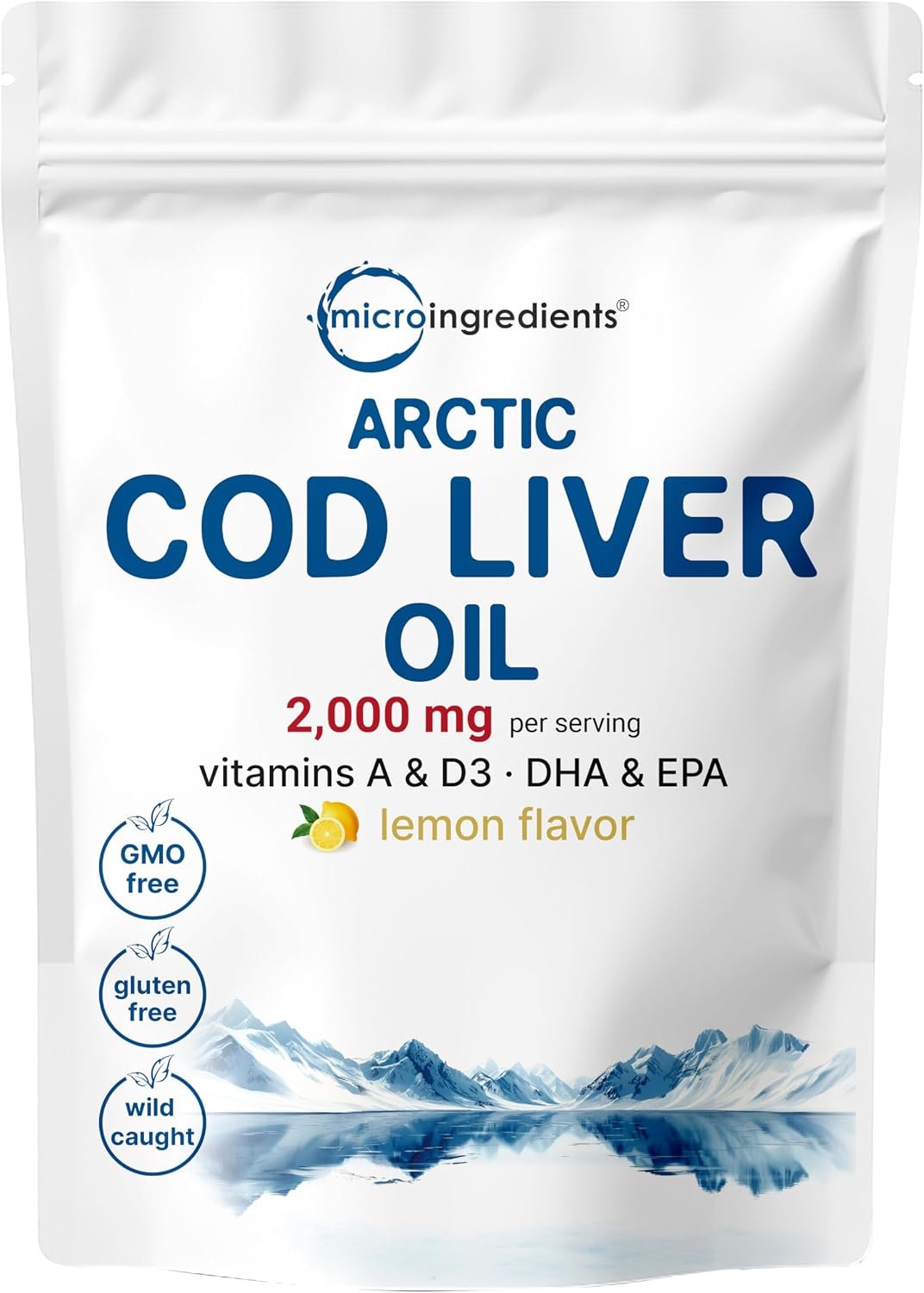 Cod Liver Oil 2,000mg Per Serving, 360 Softgels | Burpless Lemon Flavored – Rich in Omega 3, Vitamins A & D3, EPA, DHA | Wild Caught Arctic Deep Sea Fish | Heart, Brain, & Immune Supplement