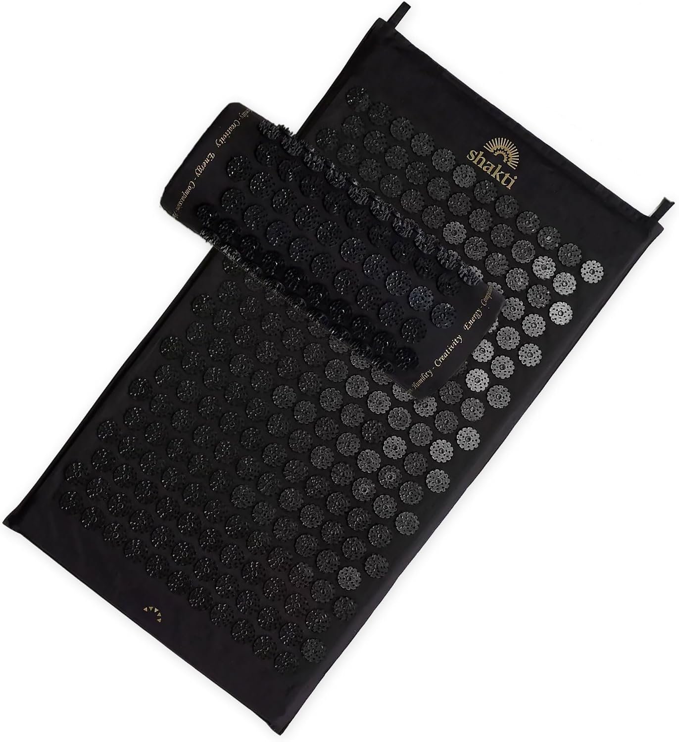 ShaktiMat Classic Acupressure Mat & Neck Pillow Set, Level 2 Intensity in Black, Sustainable & Durable, Relieves Stress & Tension, Promotes Relaxation & Focus