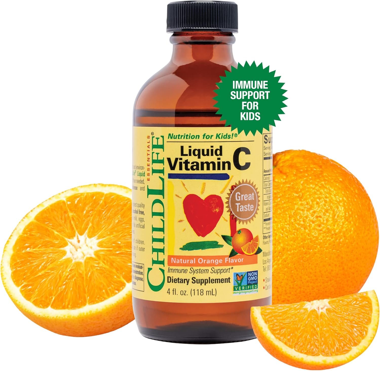 ChildLife Essentials Liquid Vitamin C Low Sugar Kids, 4 Fl Oz (Pack of 1)