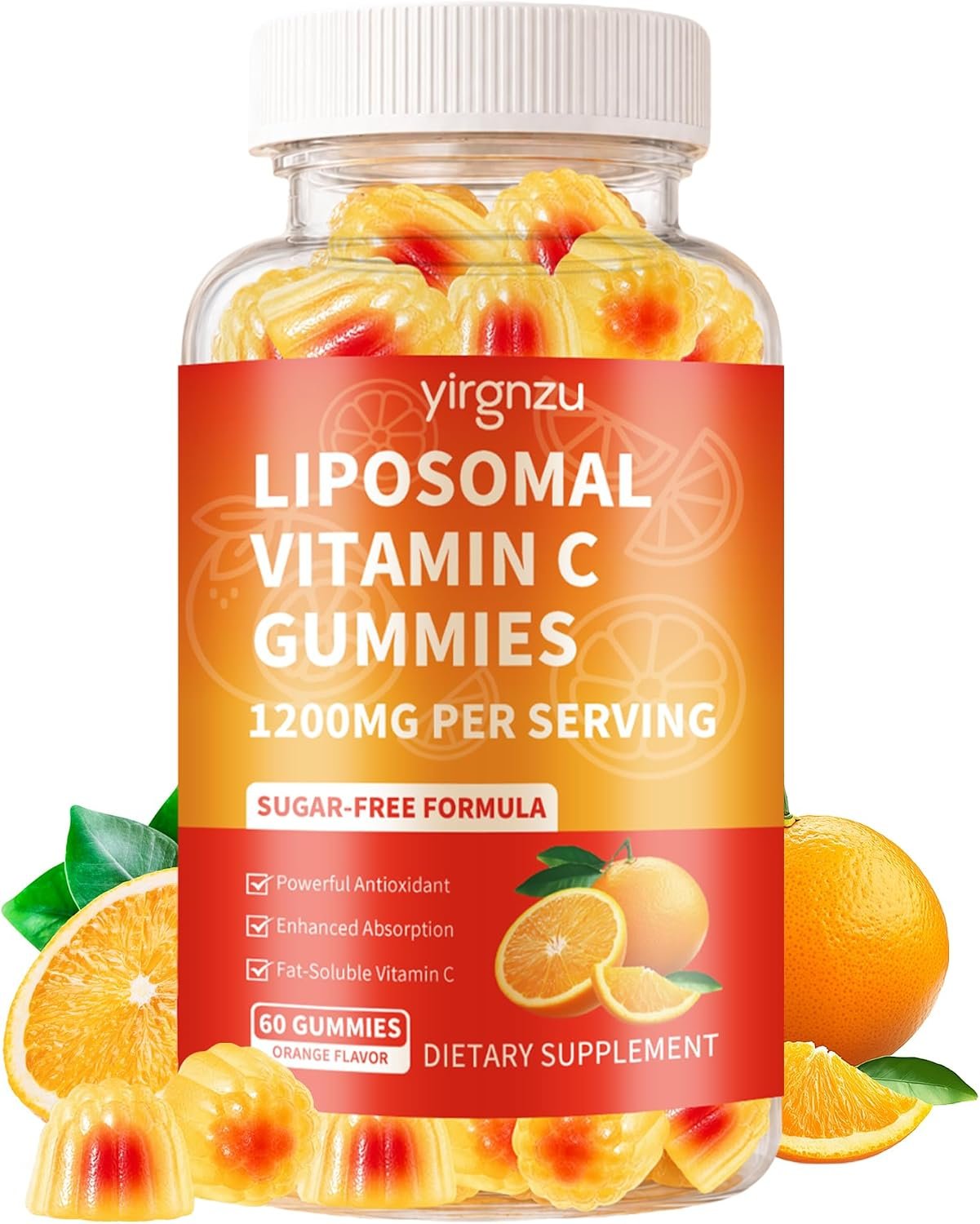 Liposomal Vitamin C Gummies Sugar Free, 1200mg VIT C Gummies