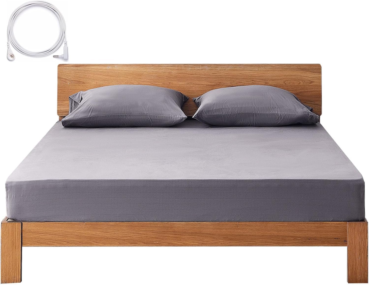 Grounding Sheets Queen Deep Pocket 20% Silver Fiber and 80% Organic Cotton, Fitted Earth Grounded Bed Sheets for Improved Sleep (Deep Grey, Queen – 60″x80″x15″)