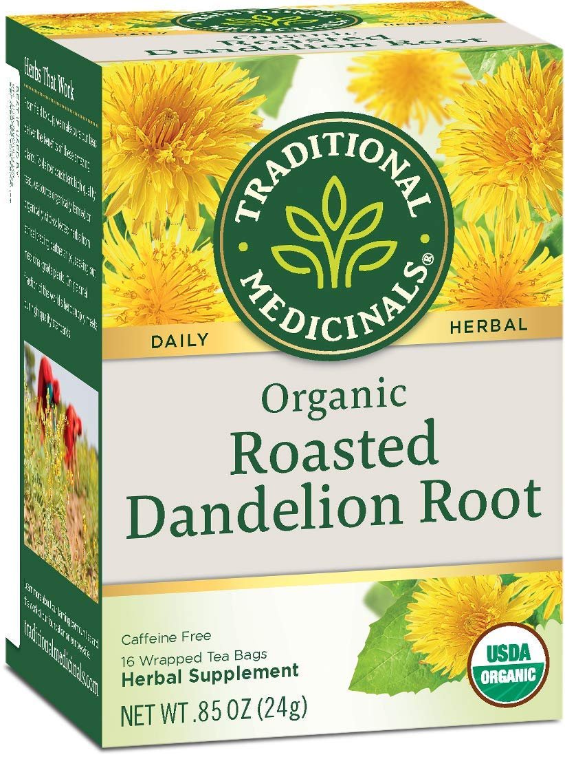 Traditional Medicinals Organic Roasted Dandelion Root Herbal Wrapped Tea Bags – 16 ct – 6 pk