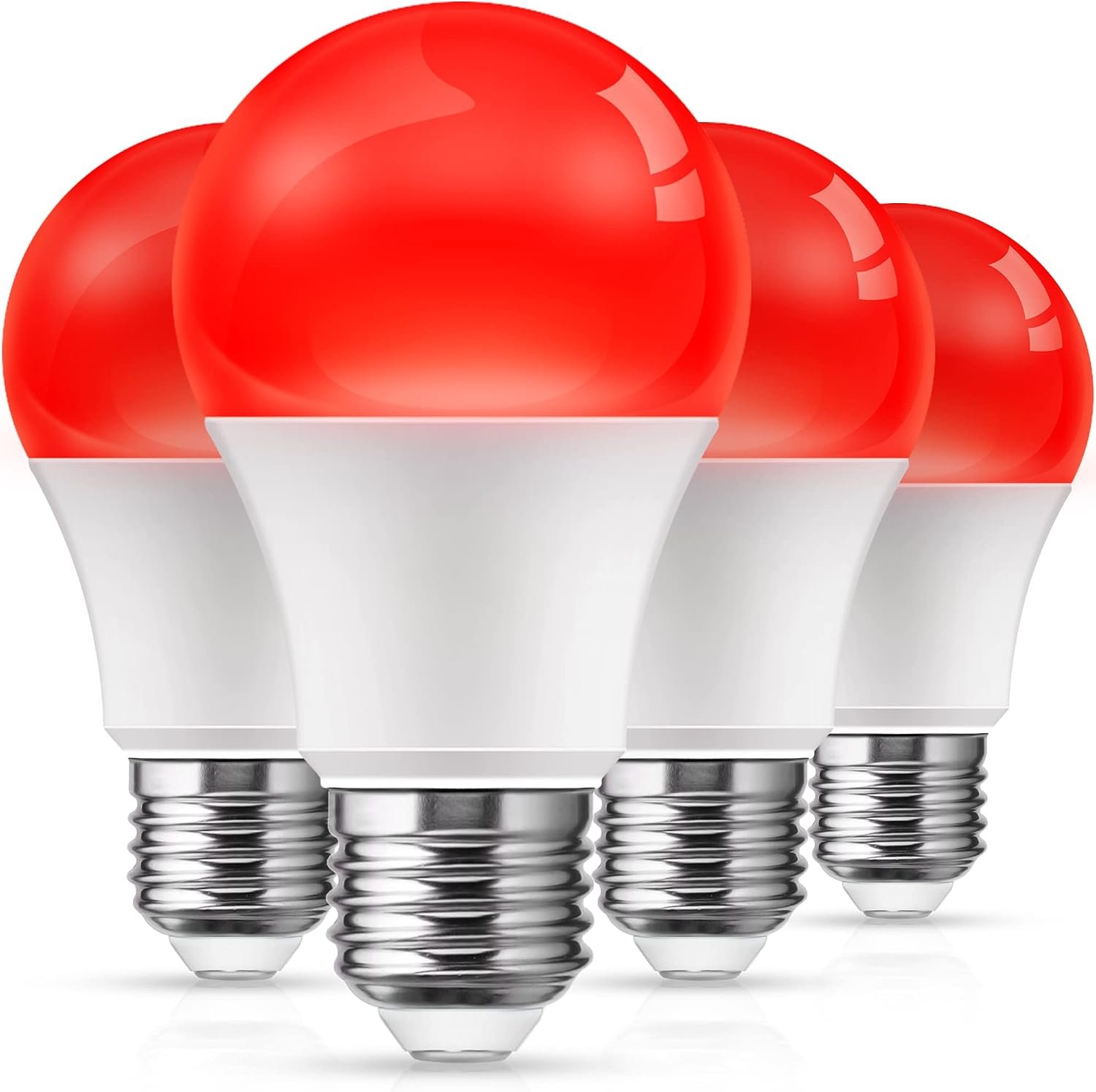 L LOHAS LED Red Light Bulbs Outdoor, Dusk to Dawn Sensor A19 Porch Lights