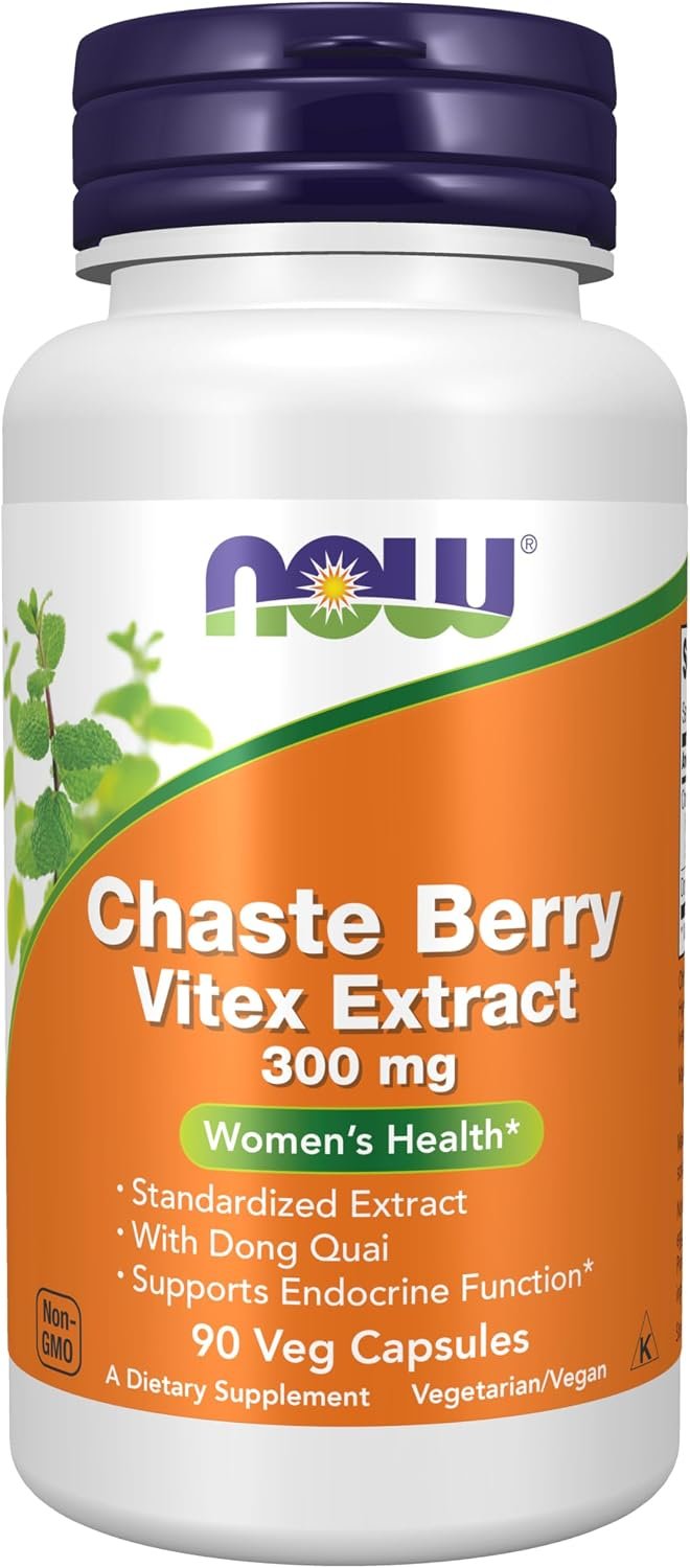 NOW Supplements, Chaste Berry Vitex Extract 300 mg w/Dong Quai, 90 Veg Caps