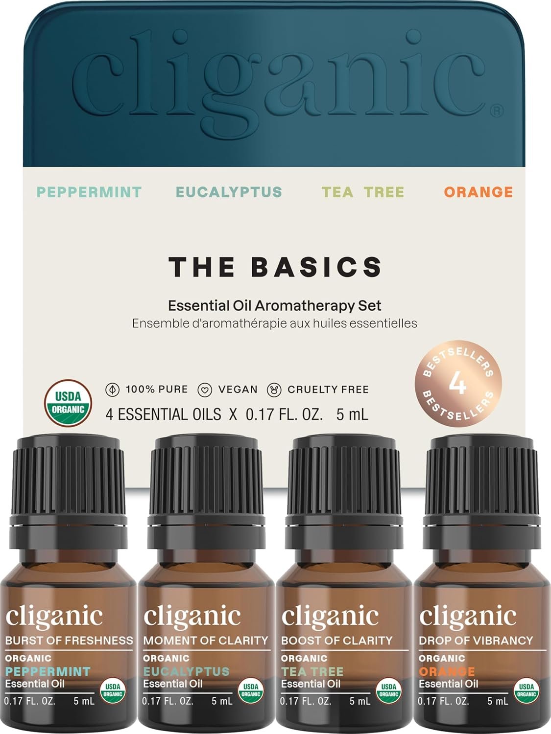 Cliganic Organic Essential Oils Set for Home Diffuser 100% Pure Top 4