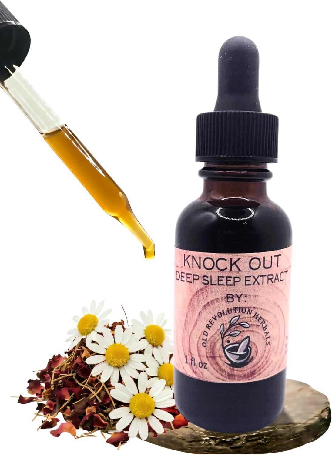 Knock Out | 10 Herb Formula for Deep Sleep | 100% Organic & Handmade Low Alcohol Herbal Drops | Valerian Root, Chamomile, Lemon Balm, Hops & More | Advanced Extract & Concentrate
