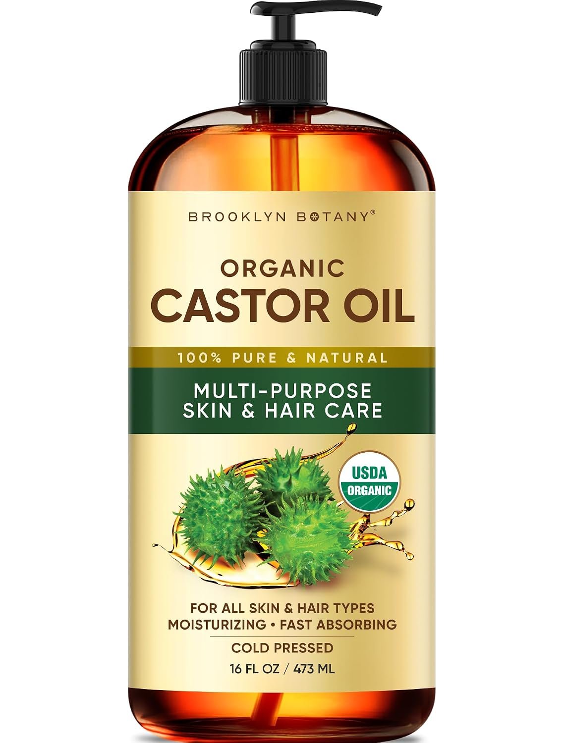 Brooklyn Botany Organic Castor Oil – 16 Fl Oz