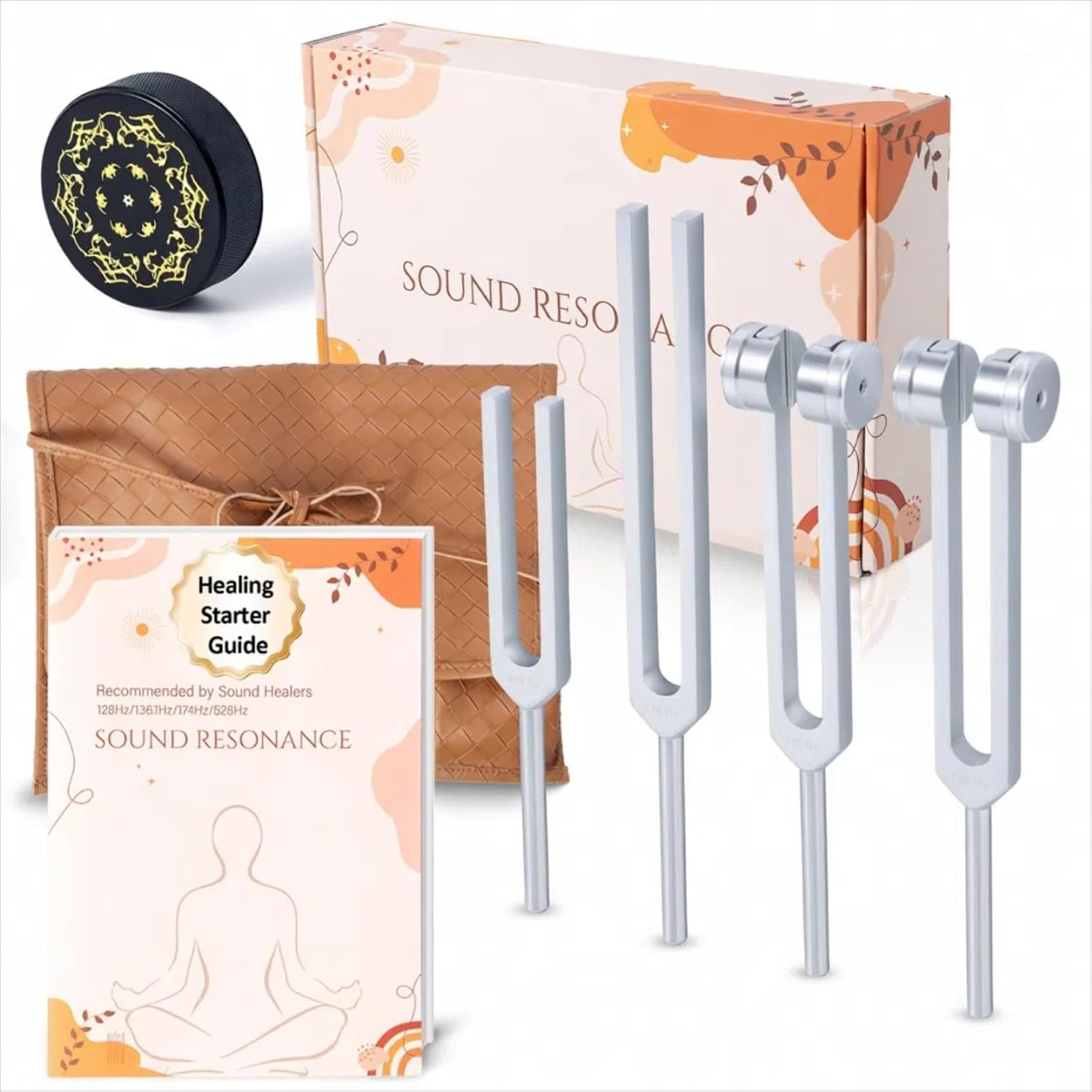 Tuning Forks for Healing Set (128Hz,136.1Hz,174Hz,528Hz)
