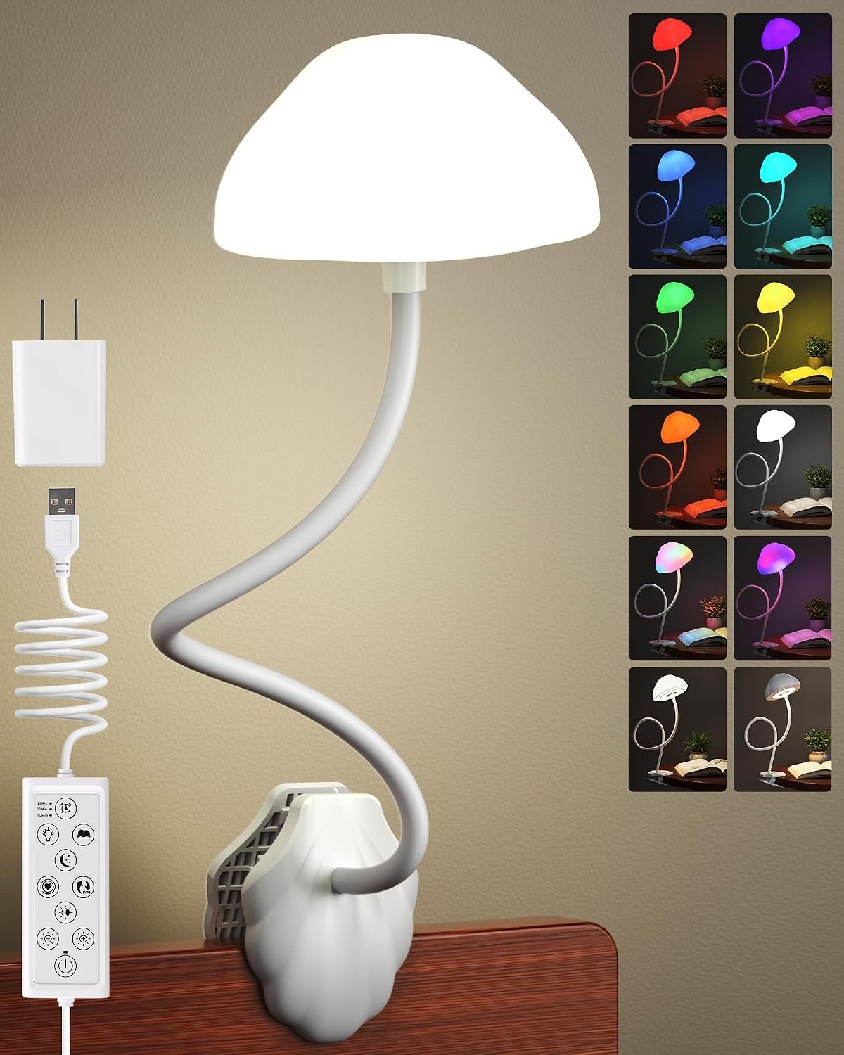 Clip On Bed Reading Light, 167 LED Cloud Dorm Lamp, 670nm Red Night Light