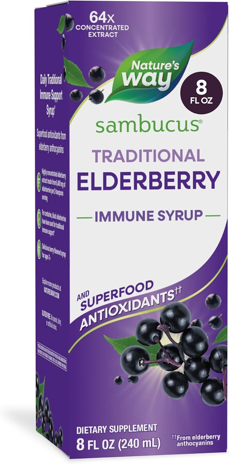 Nature’s Way Sambucus Traditional Elderberry Immune Support* Syrup, 8 fl oz