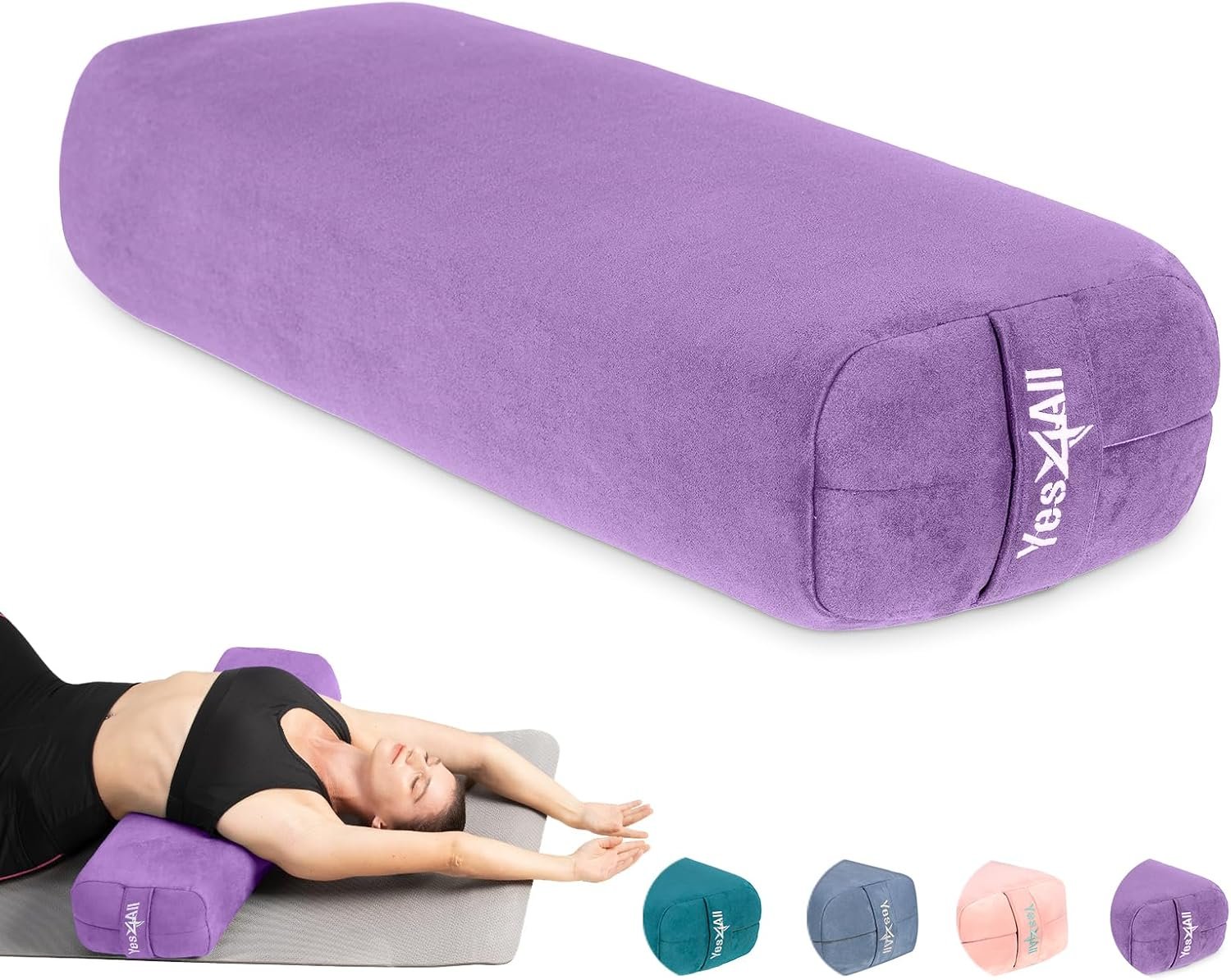 Yes4All Triple-Layer Sponge Yoga Bolster Pillow for Restorative Yoga & Meditation – Versatile Yoga Support Pillow, Balance & Poses Modification