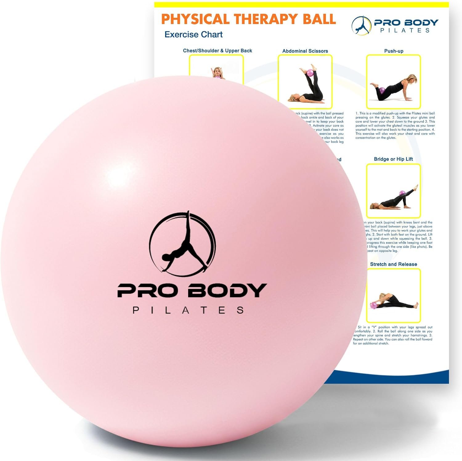 ProBody Pilates Ball Small – 9 Inch Physical Therapy Ball