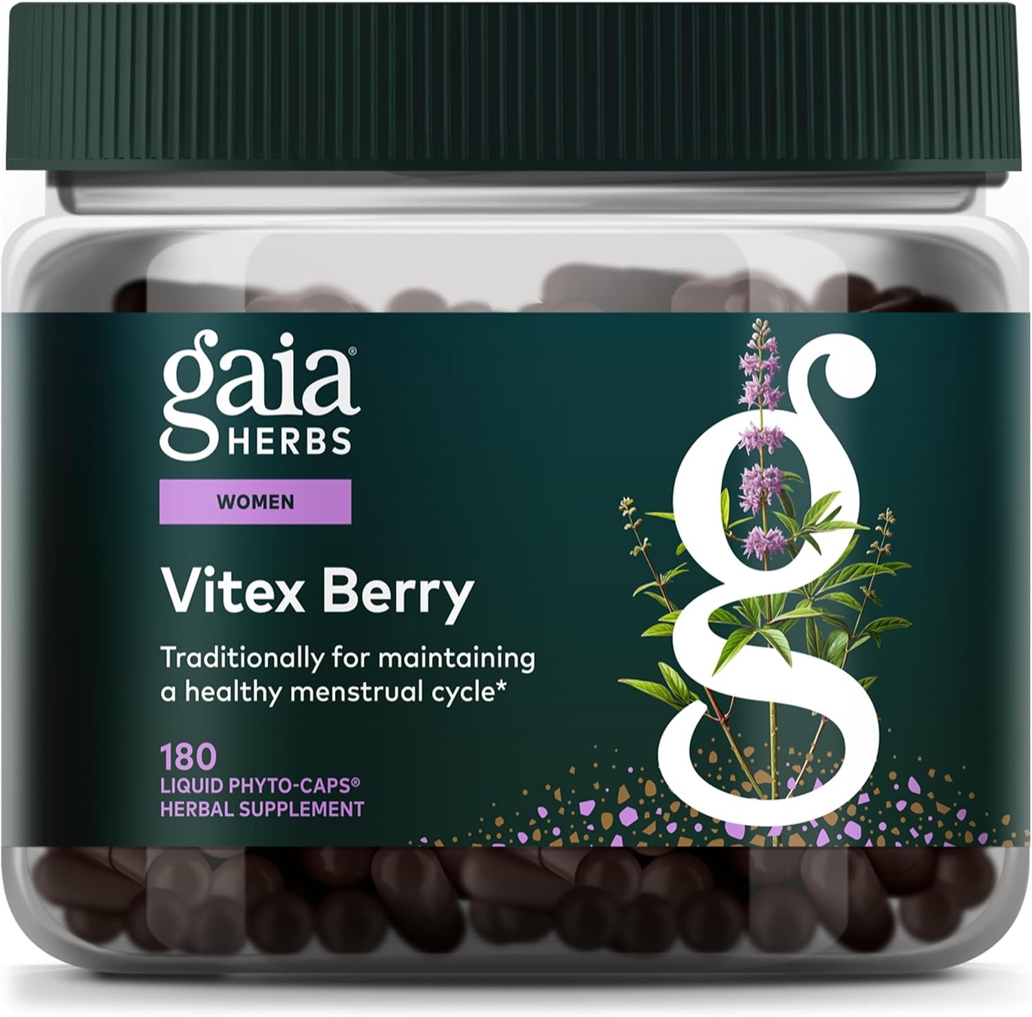 Gaia Herbs Vitex Berry 1000 mg, 180 Vegan Capsules, 90 Servings