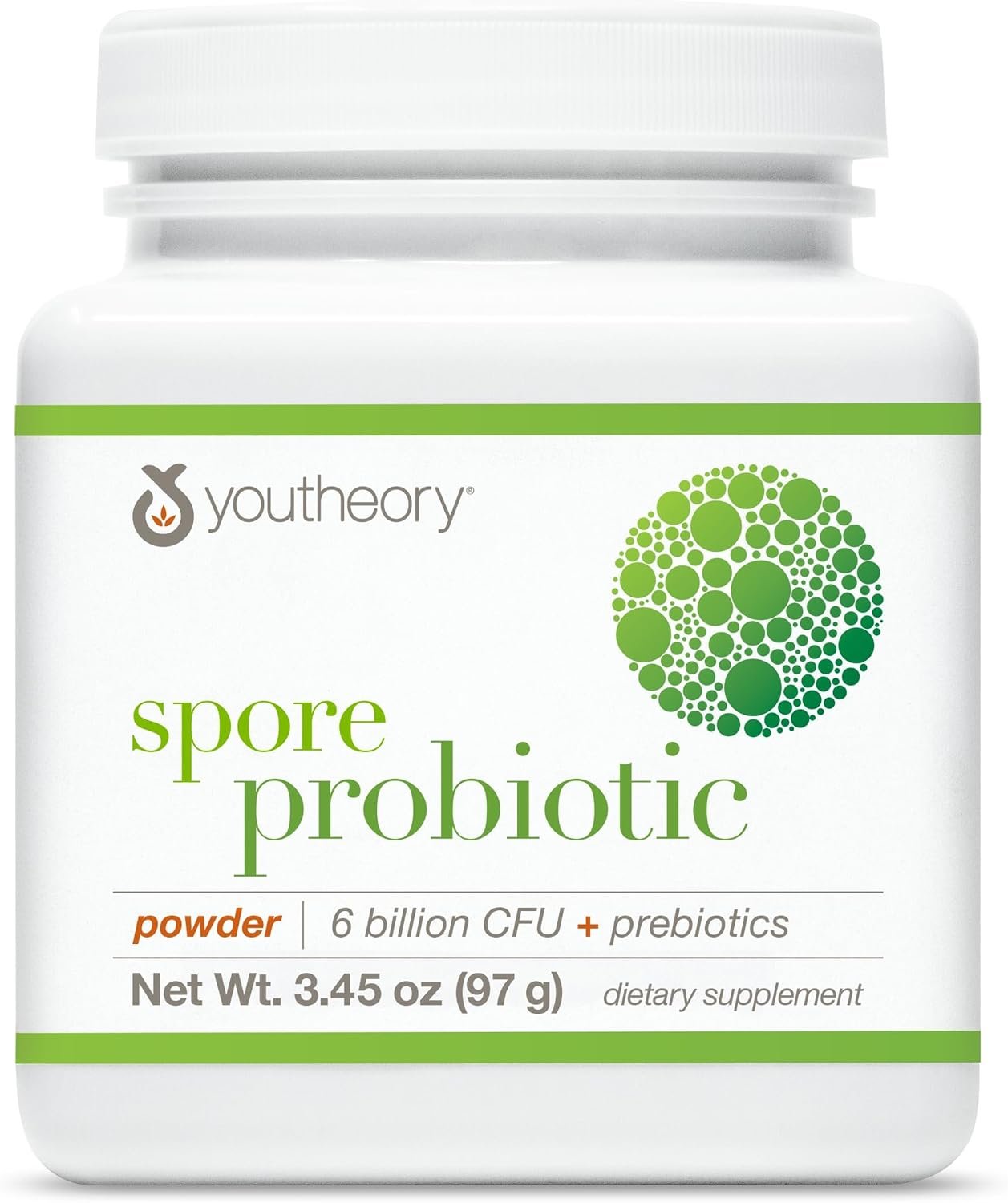 Youtheory Spore Probiotic Powder, 3.45 oz, Unflavored, 30-Day Supply