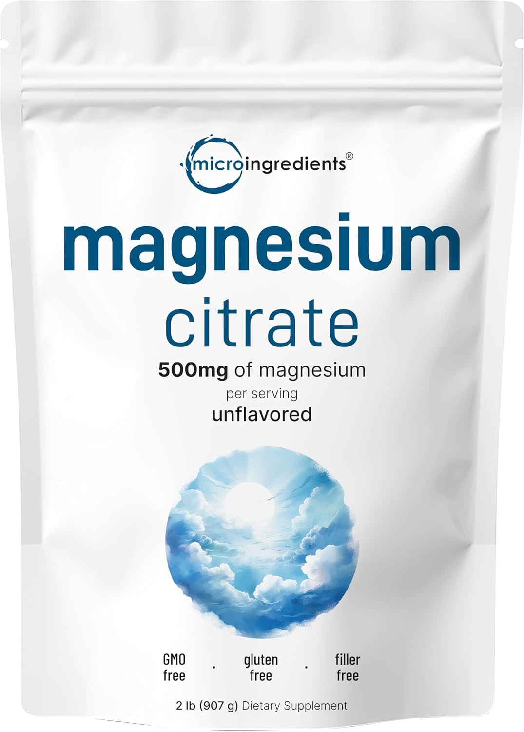 Magnesium Citrate Powder, 2lbs | Unflavored Magnesium Supplement | Relaxation and Nutrient Utilization | Easily Absorbed Formula | Non-GMO, Vegan, Gluten Free