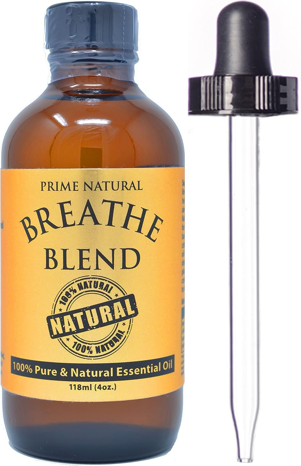Prime Natural Breathe Essential Oil Blend 4oz – Pure, Undiluted Therapeutic Grade for Aromatherapy, Scents & Diffuser – Sinus Relief, Allergy, Congestion, Cold, Cough, Headache