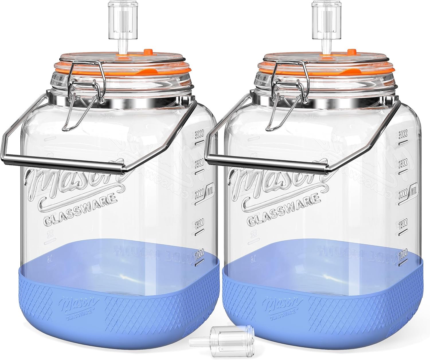 1 Gallon/128 OZ Large Fermentation Jar, Mead Making Kit, Pickle Jars, 2 PCS