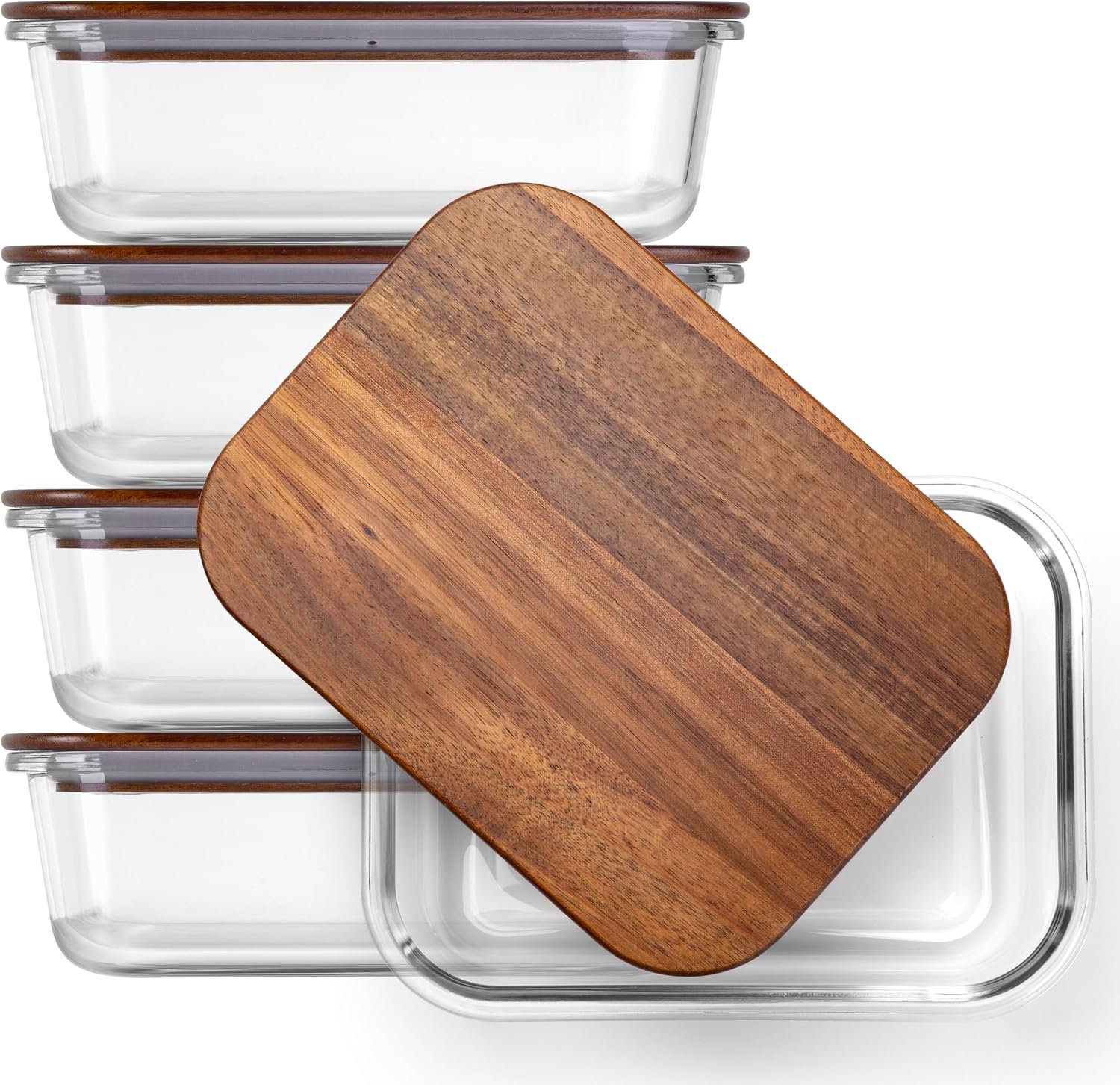 5-Piece Borosilicate Glass Food Storage Containers