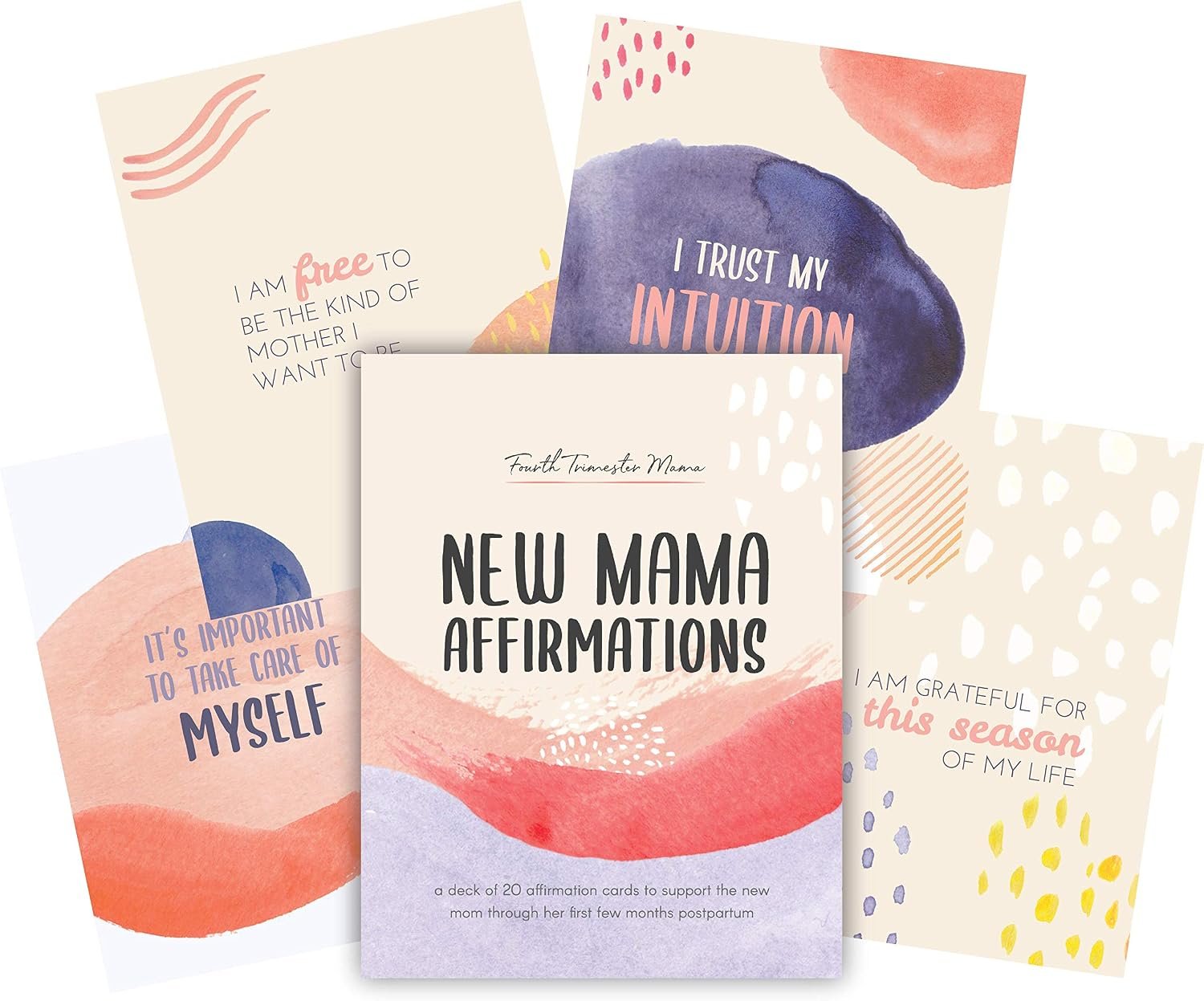New Mama Affirmations – A Warm and Vibrant Deck of 20 Uplifting Postpartum Affirmation Cards to Support New Moms Through Postpartum, the Fourth Trimester, and Beyond