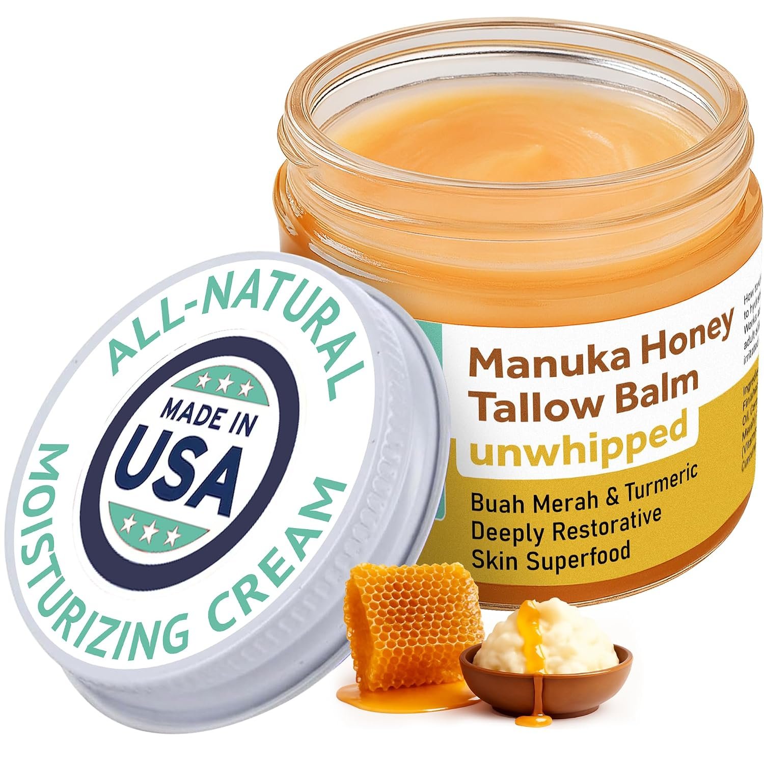 ProSeed Manuka Honey Beef Tallow Balm for Skin & Face Dry Skin Moisturizer