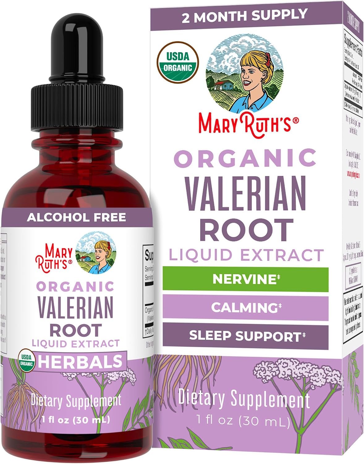 MARYRUTH’S USDA Organic Valerian Root Liquid Drops, Sugar Free, 60 Servings