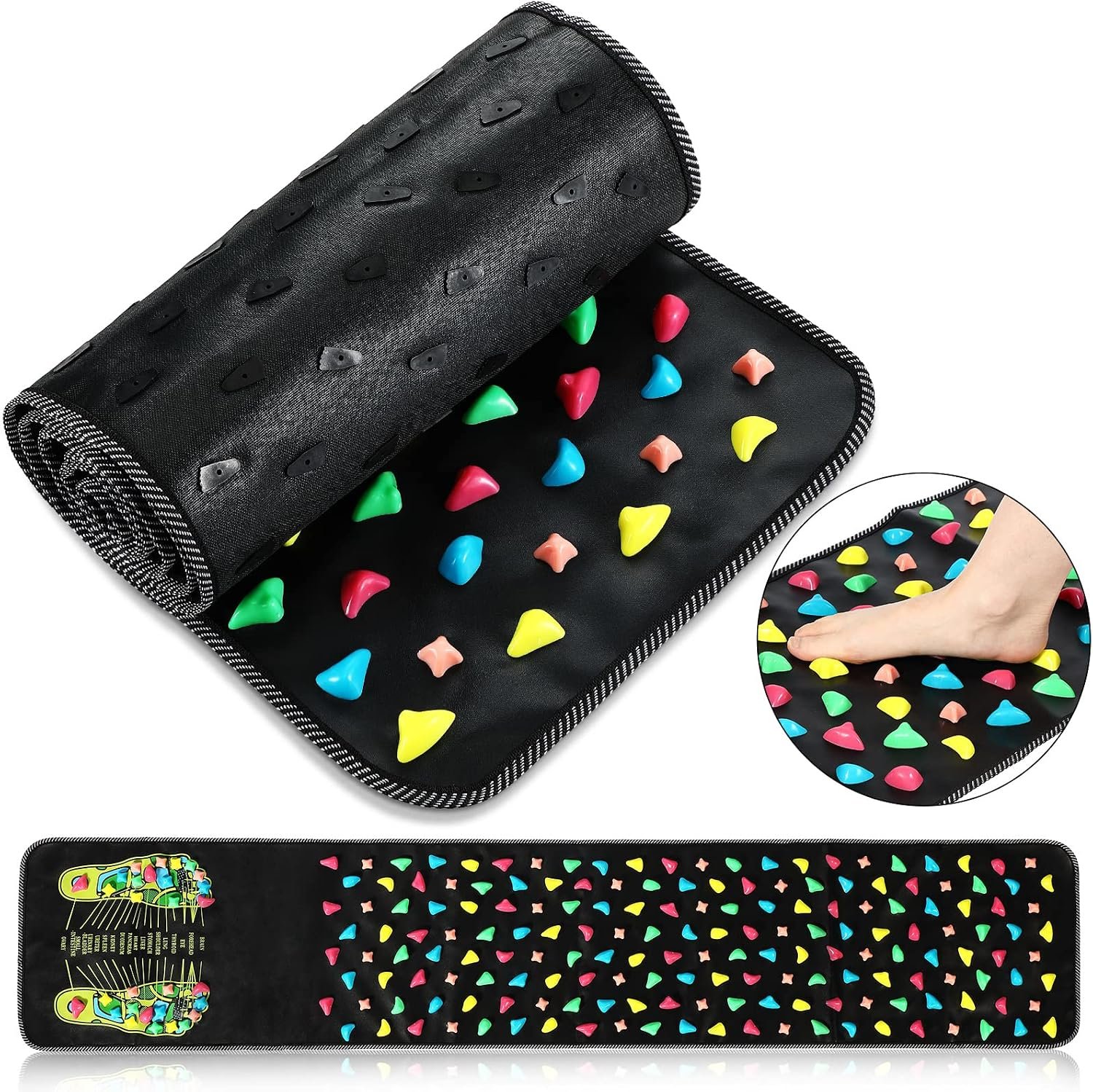 BBTO Foot Acupressure Mat Walk Stone Road,68.9 X 13.78 Inches