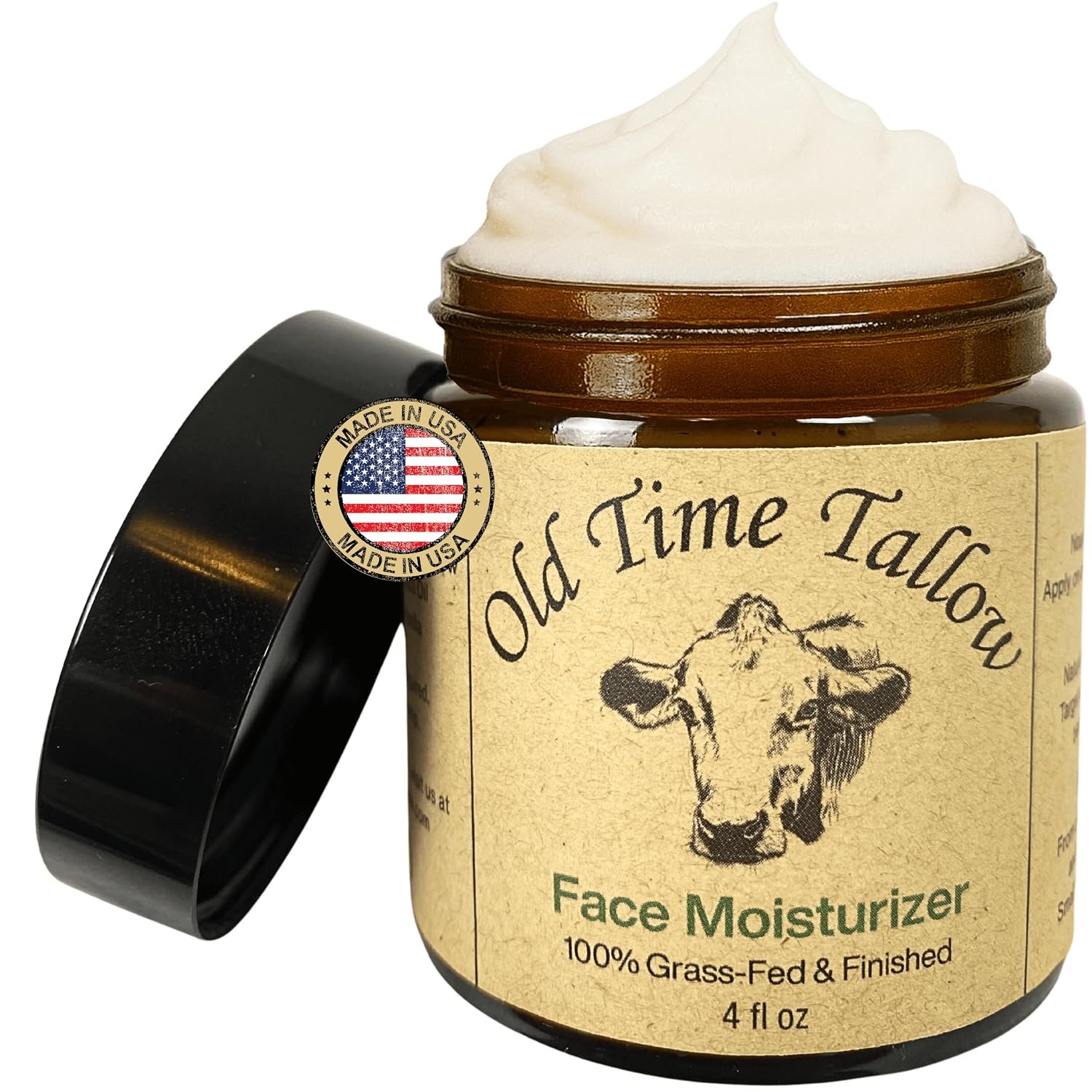 Organic Tallow Face Moisturizer- Large 4oz- 100% Grass Fed – Made in USA
