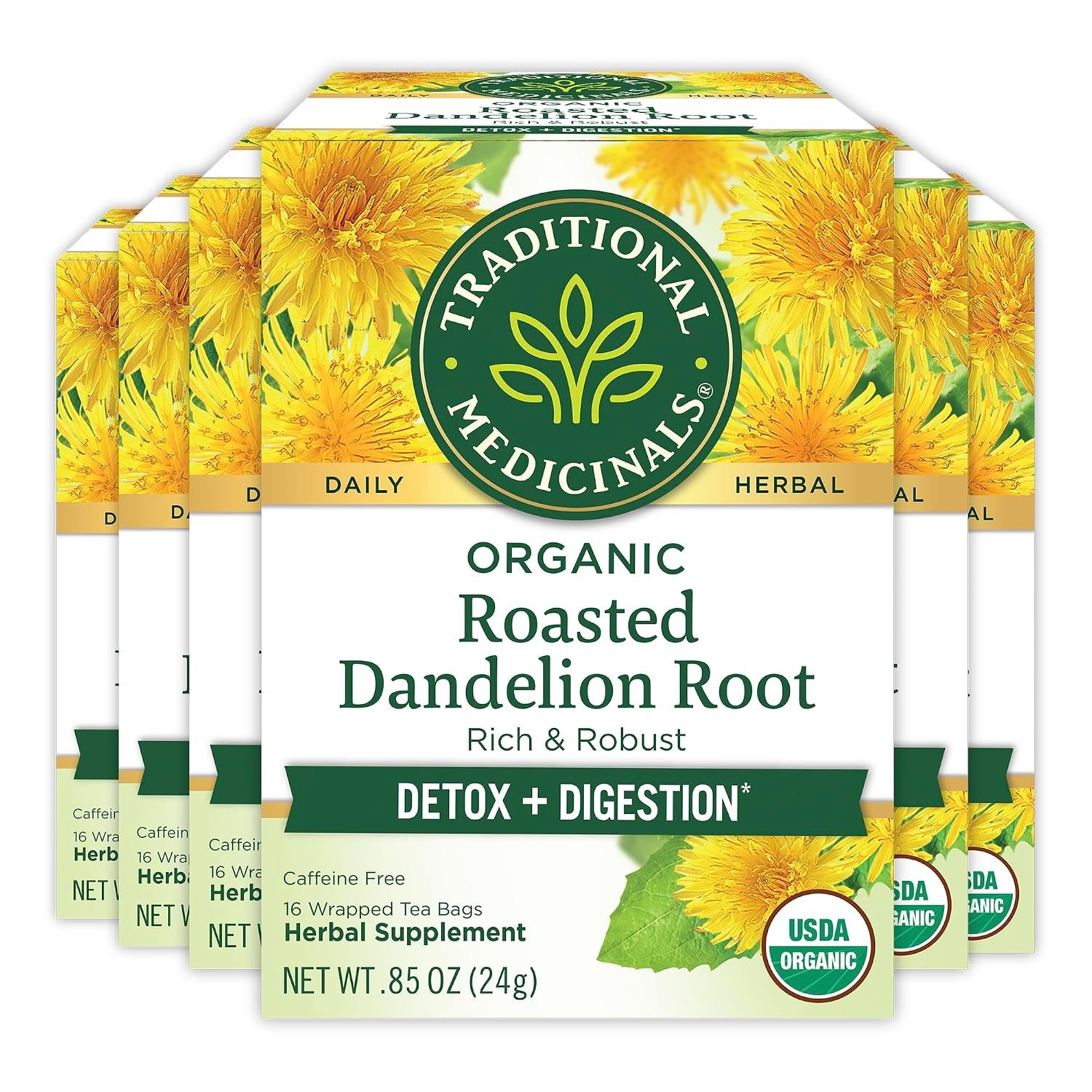 Traditional Medicinals Organic Roasted Dandelion Root, 96 Tea Bags