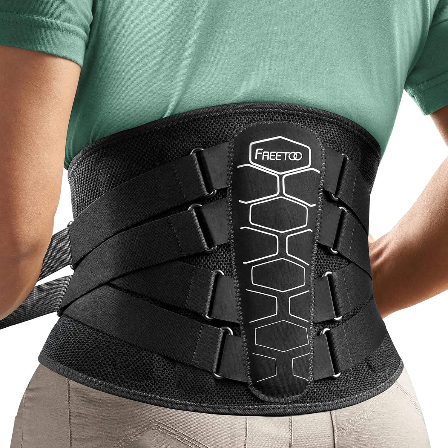 FREETOO Back Brace For Lower Back Pain Relief, Back Support Brace Men Women