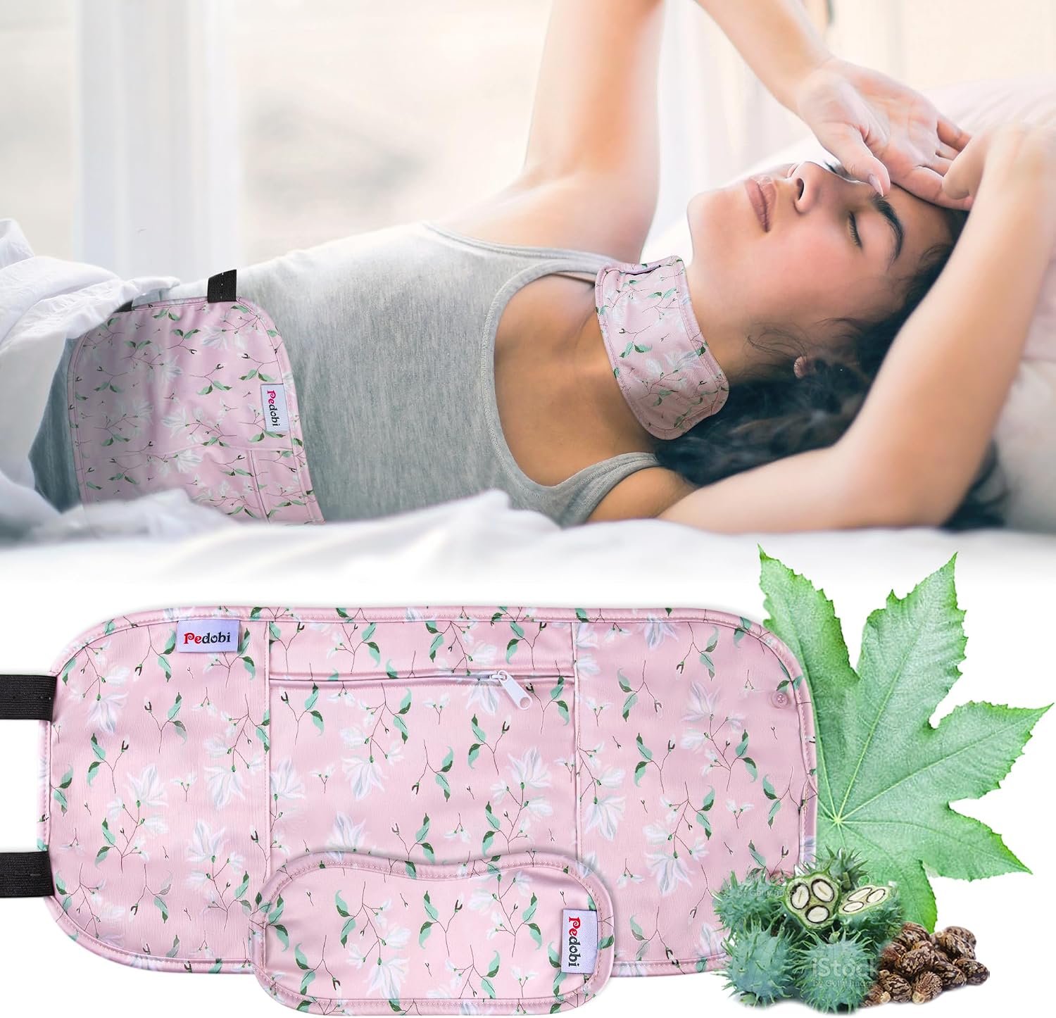 2 Pack Castor Oil Pack Wrap Organic Cotton for Liver Detox, Reusable Castor Oil Compress Highly Absorbent Anti Oil Leak（Oil are Not Include）