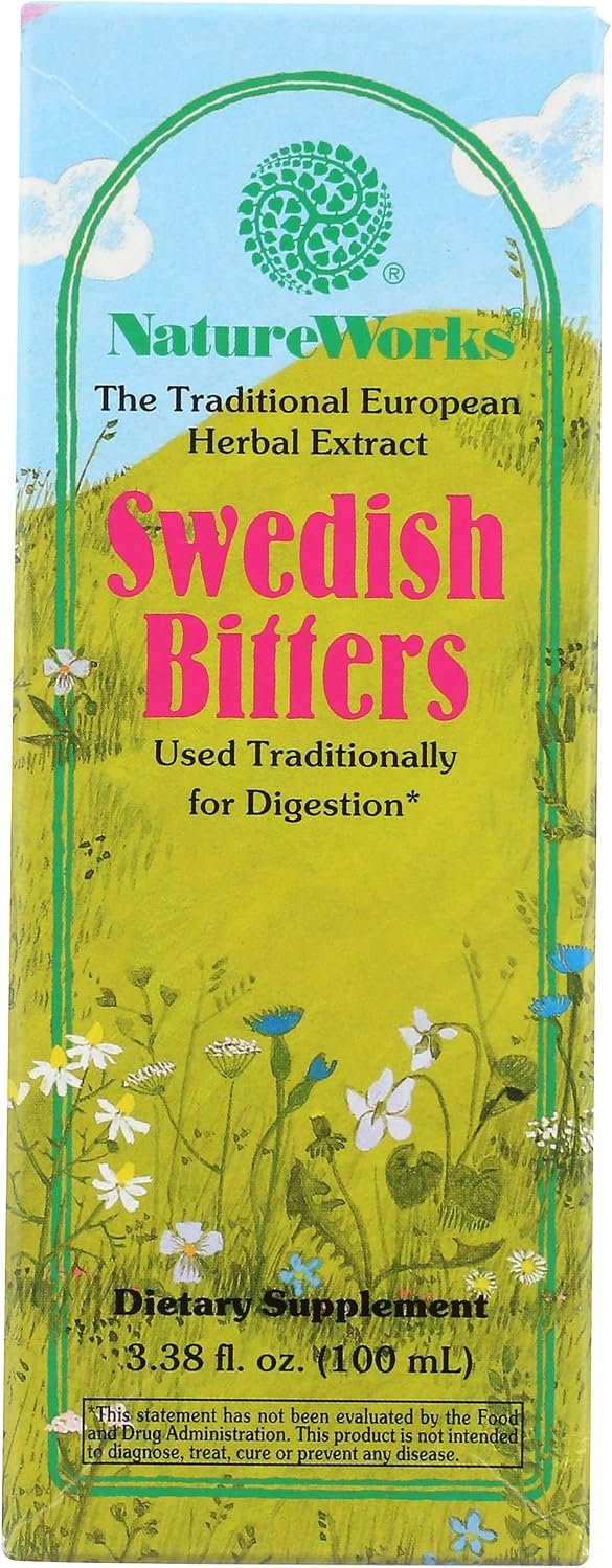 Nature’s Way NatureWorks Swedish Bitters Traditional European Herbal Extract Used for Digestion, 3.38 fl. oz.