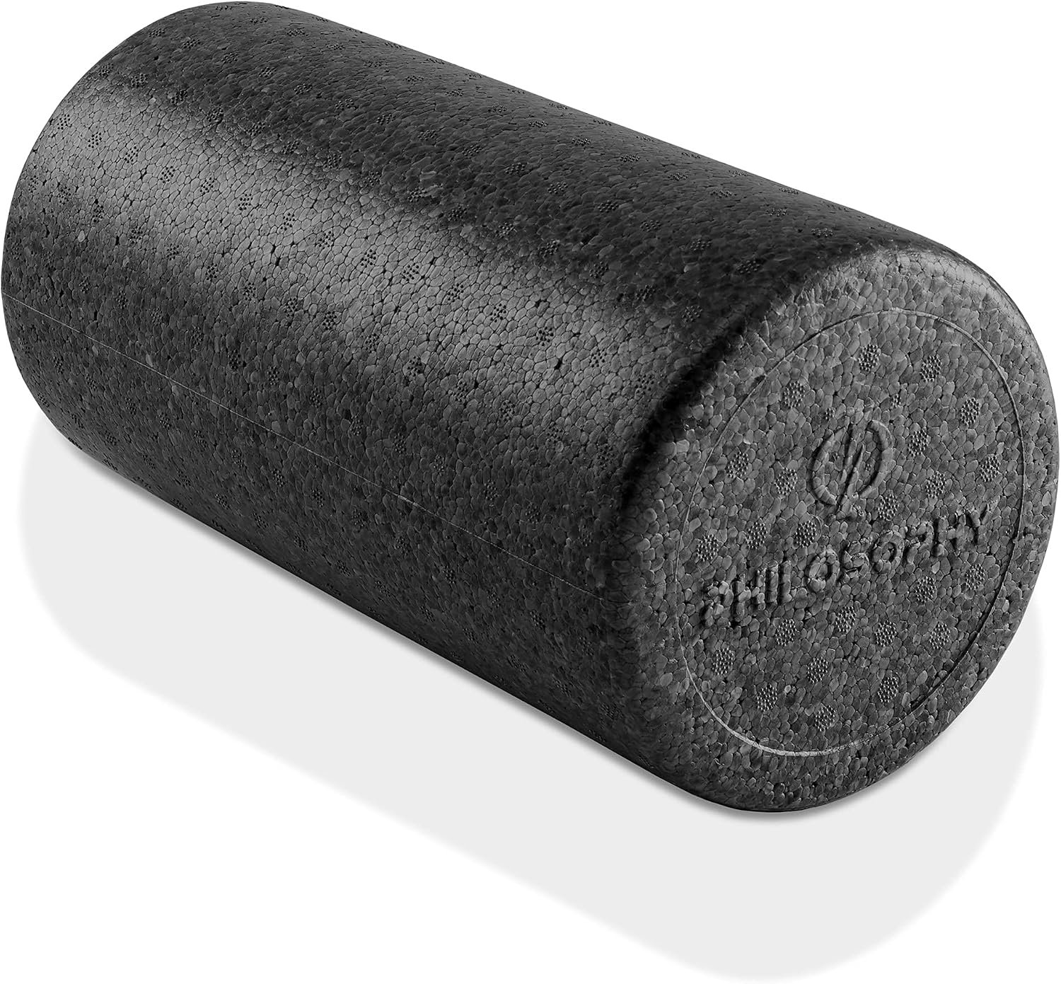 Philosophy Gym 12″ High-Density Foam Roller for Exercise, Massage, Muscle Recovery – Round, Black
