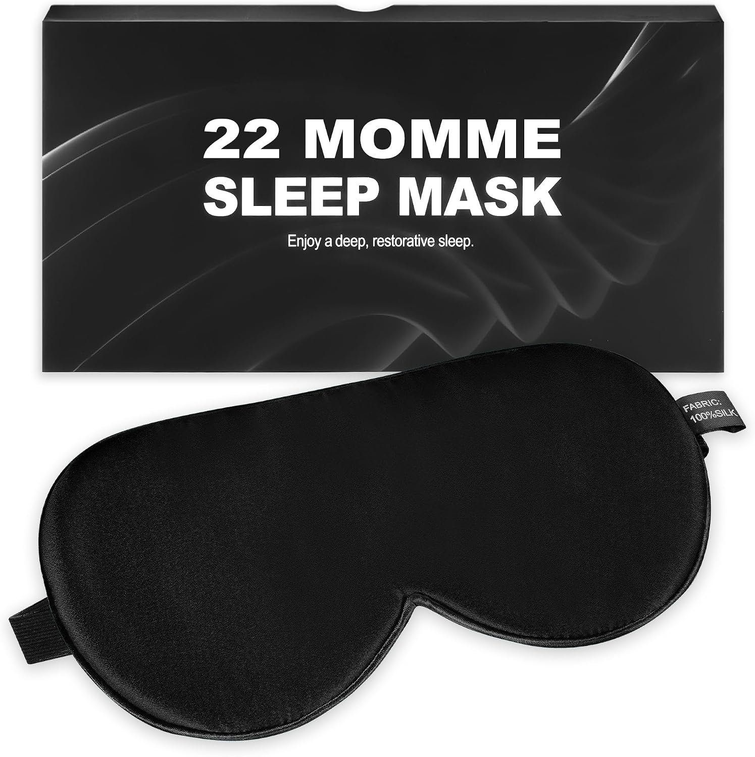 Sleep Mask, 100% 22 Momme Mulberry Silk Eye Mask with Adjustable Strap