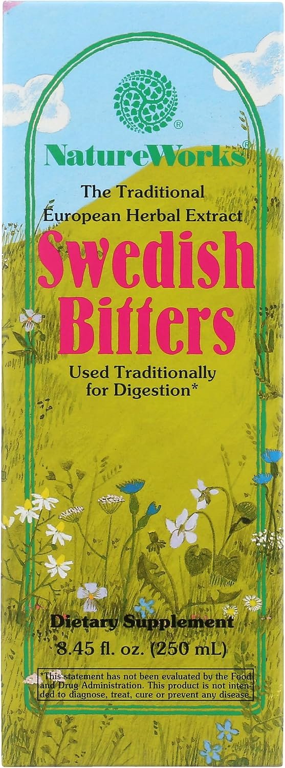 NatureWorks Swedish Bitters Traditional European Herbal Extract Used for Digestion, 8.45 fl. oz.