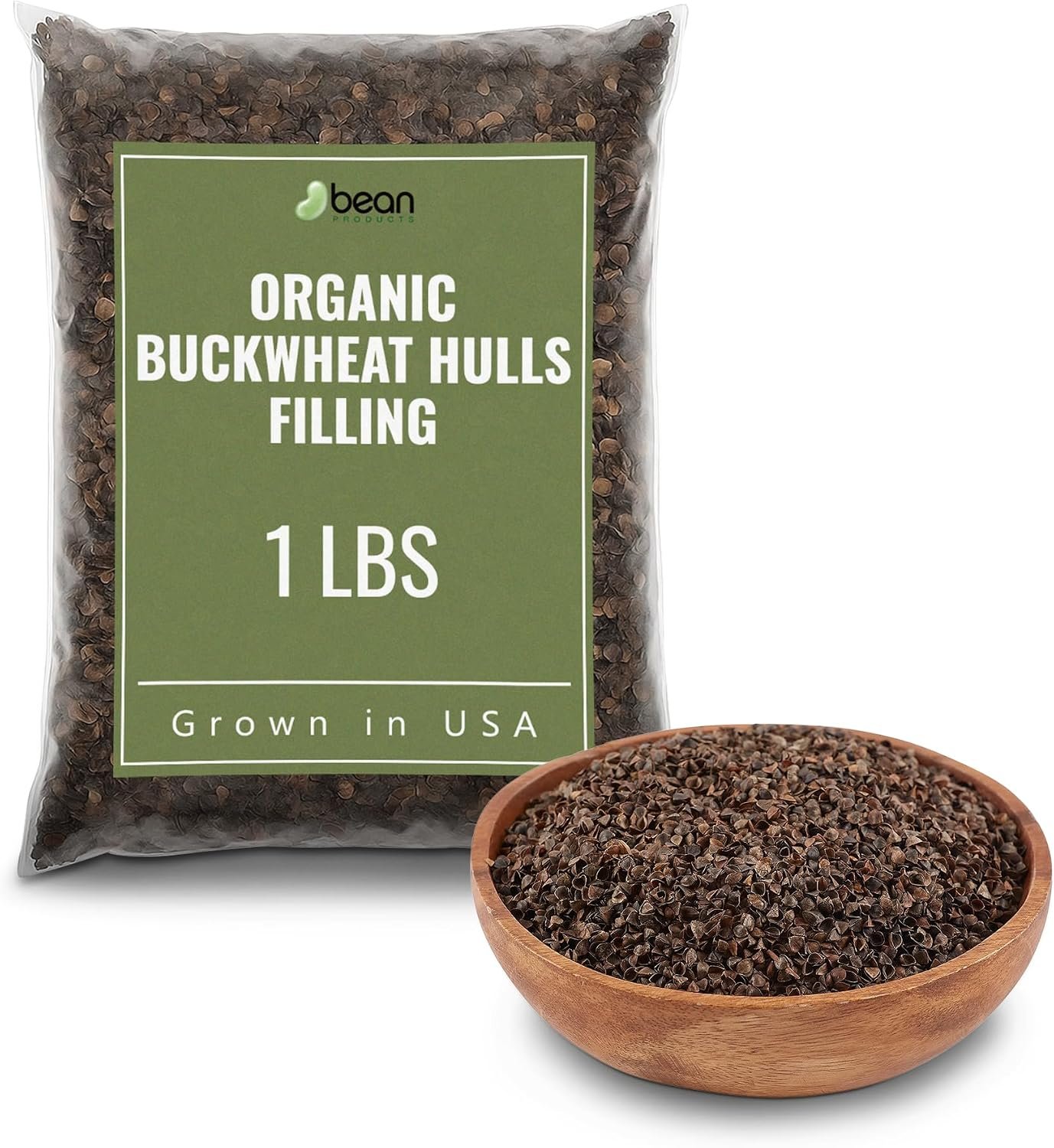 Organic Buckwheat Hulls Filling – Natural and Eco-Friendly Refill for Pillows, Yoga Zafus and Cushions – Hypoallergenic Premium Natural Pillow Replacement – USA Grown and Processed, 1 lb