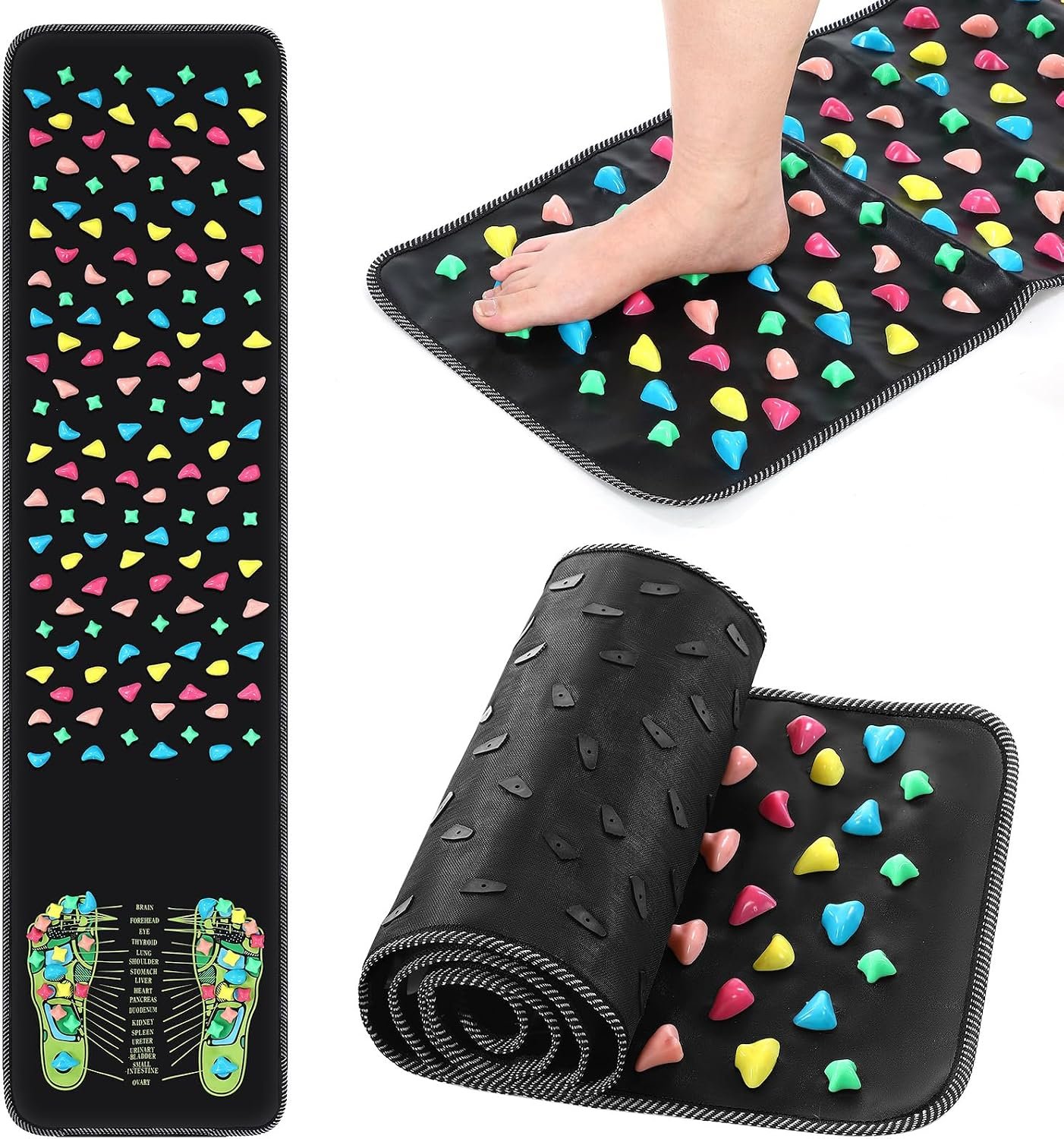 BBTO Foot Acupressure Mat Walk Stone Road,55.12 X 13.78 Inches