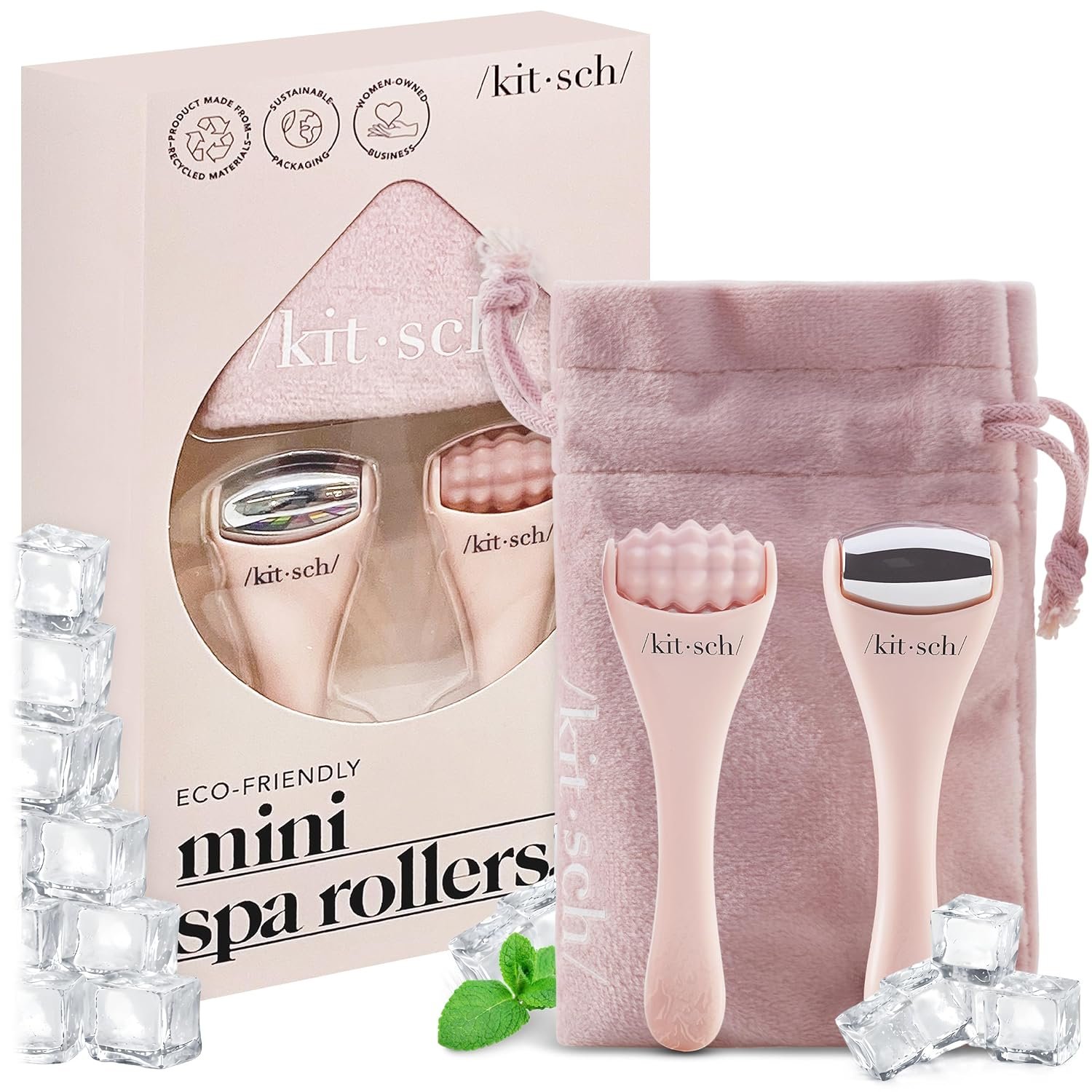 Kitsch Mini Ice Roller for Face Tool Set – Cooling Face Rollers – Blush