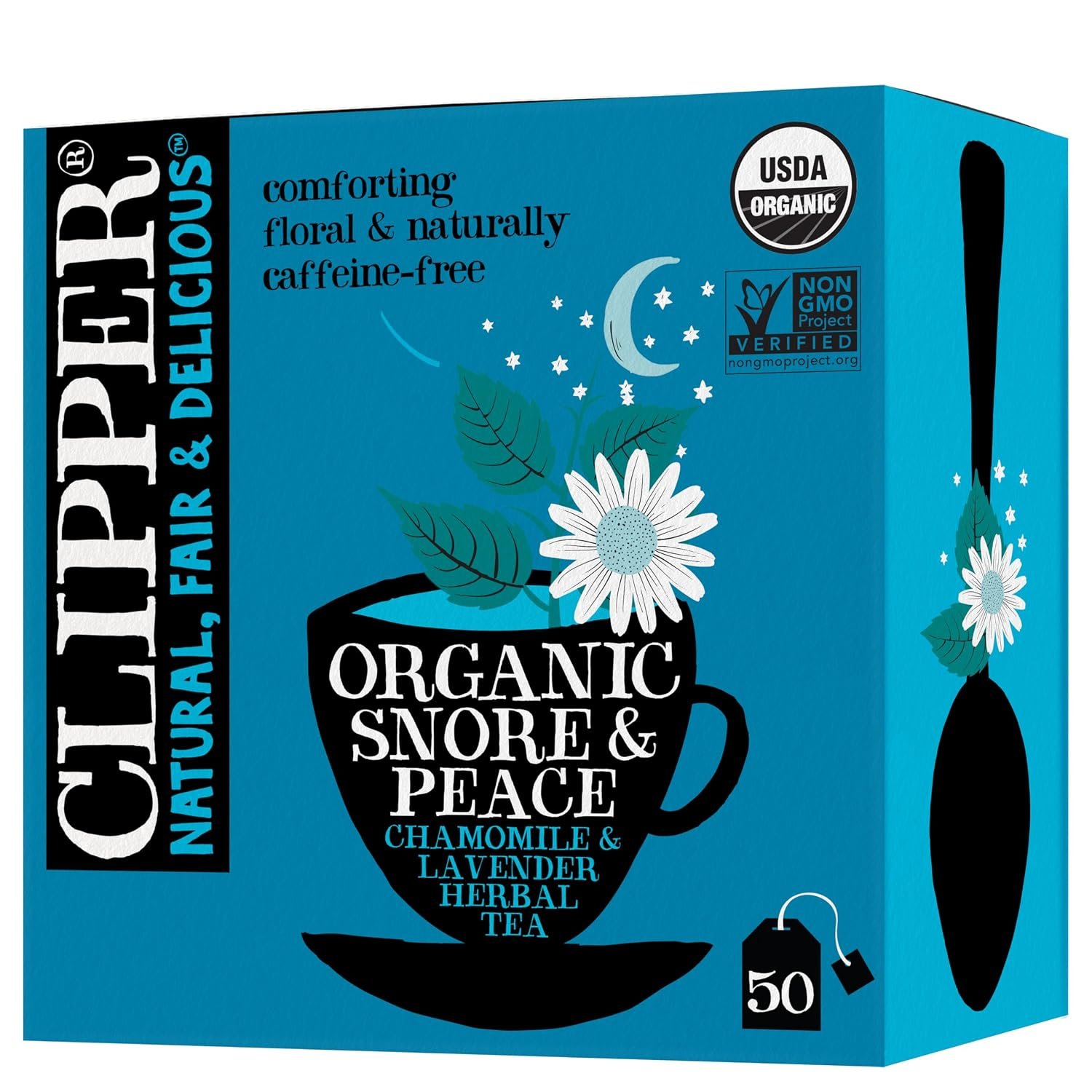 Clipper Organic Snore & Peace Chamomile Lavender Tea, 50 Tea Bags