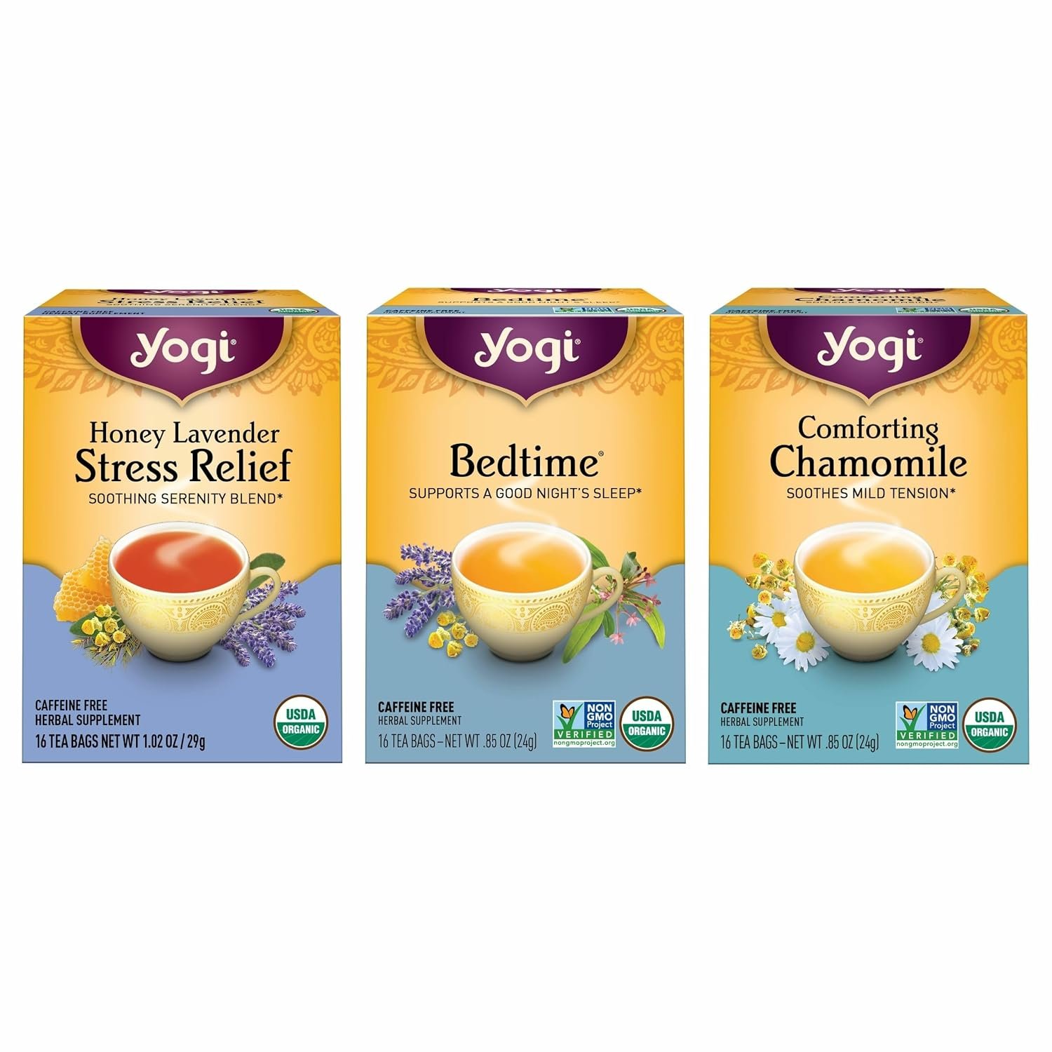 Yogi Relaxation and Stress Relief Variety Pack, 16 Tea Bags (3 Pack)