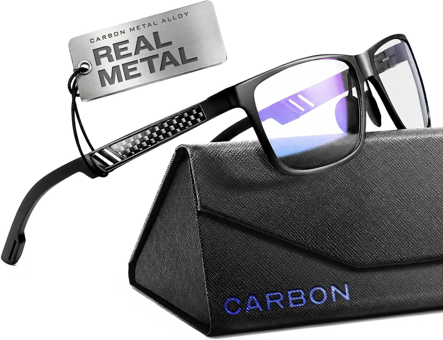 IBOANN Blue Light Glasses for Men – Lightweight Al-Mg Metal, Gaming Computer Blocking Glasses, Eye Protection Anti Eyestrain