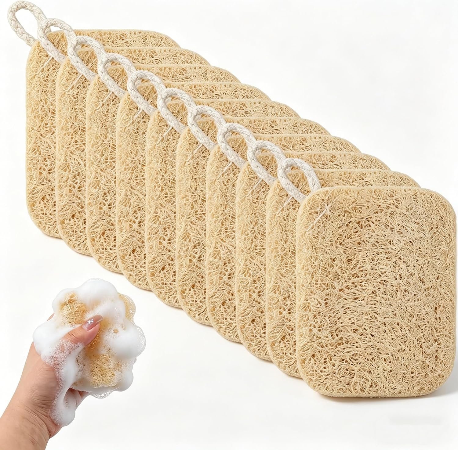 10Pcs Kitchen Sponges – Natural, Reusable and Eco-Friendly