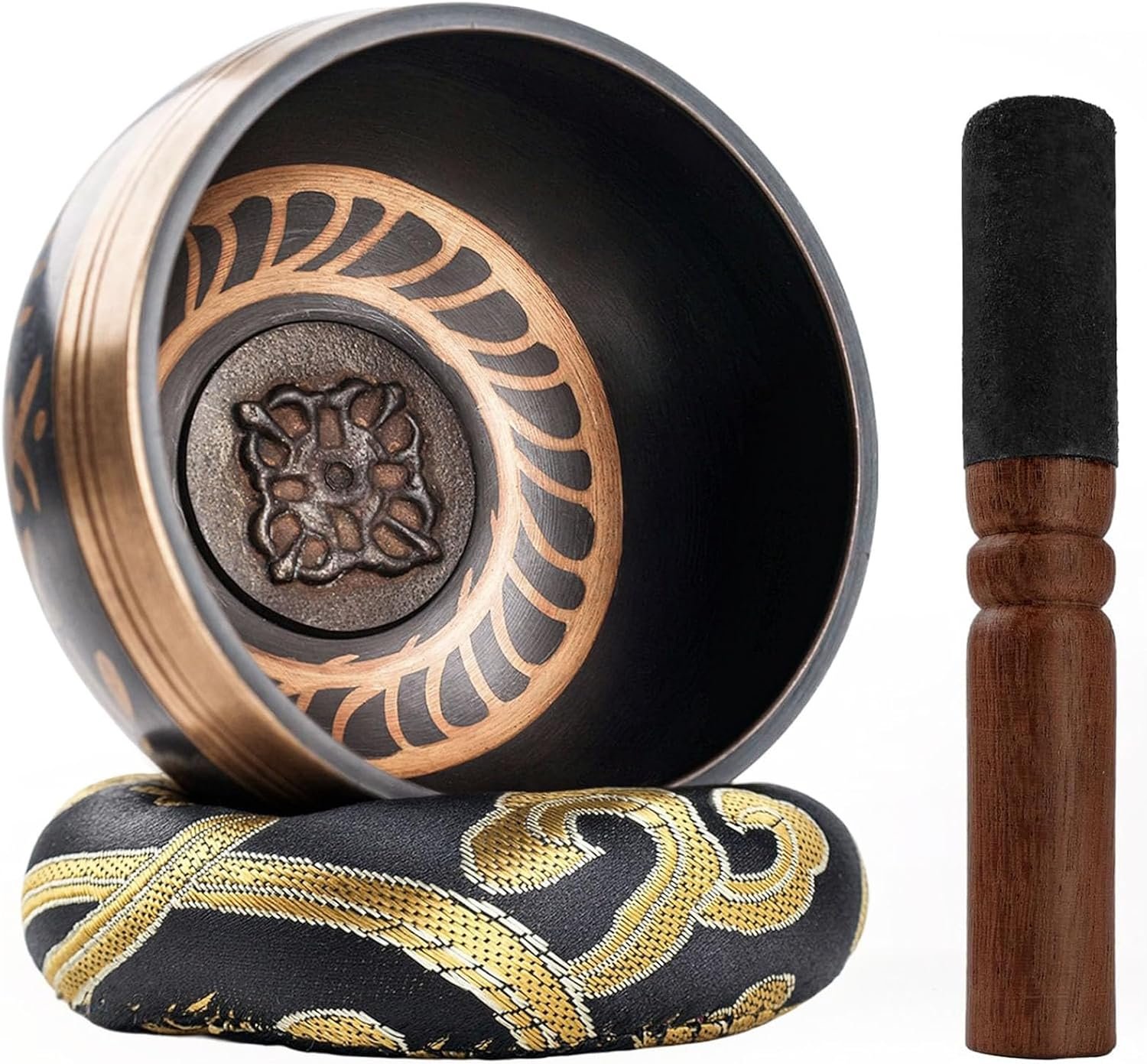 DOMESTAR Handmade Tibetan Singing Bowl Set with Striker, Cushion & Pouch