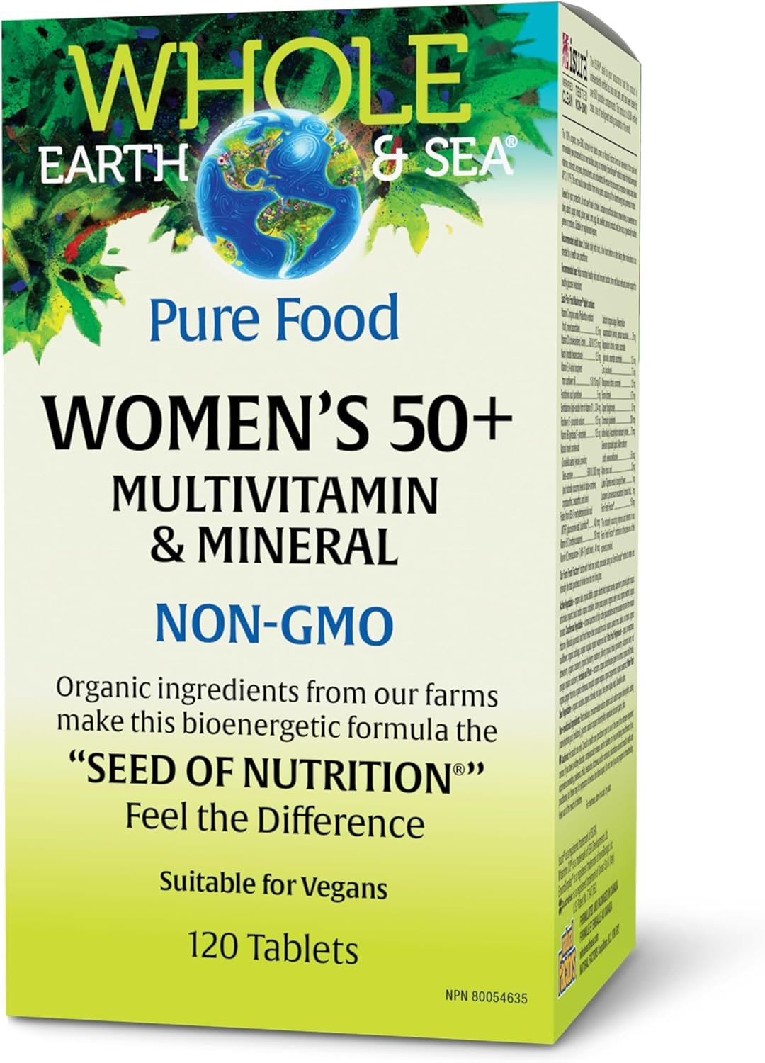 Natural Factors Whole Earth & Sea Womens Multivitamin 50+ 120 Tablets