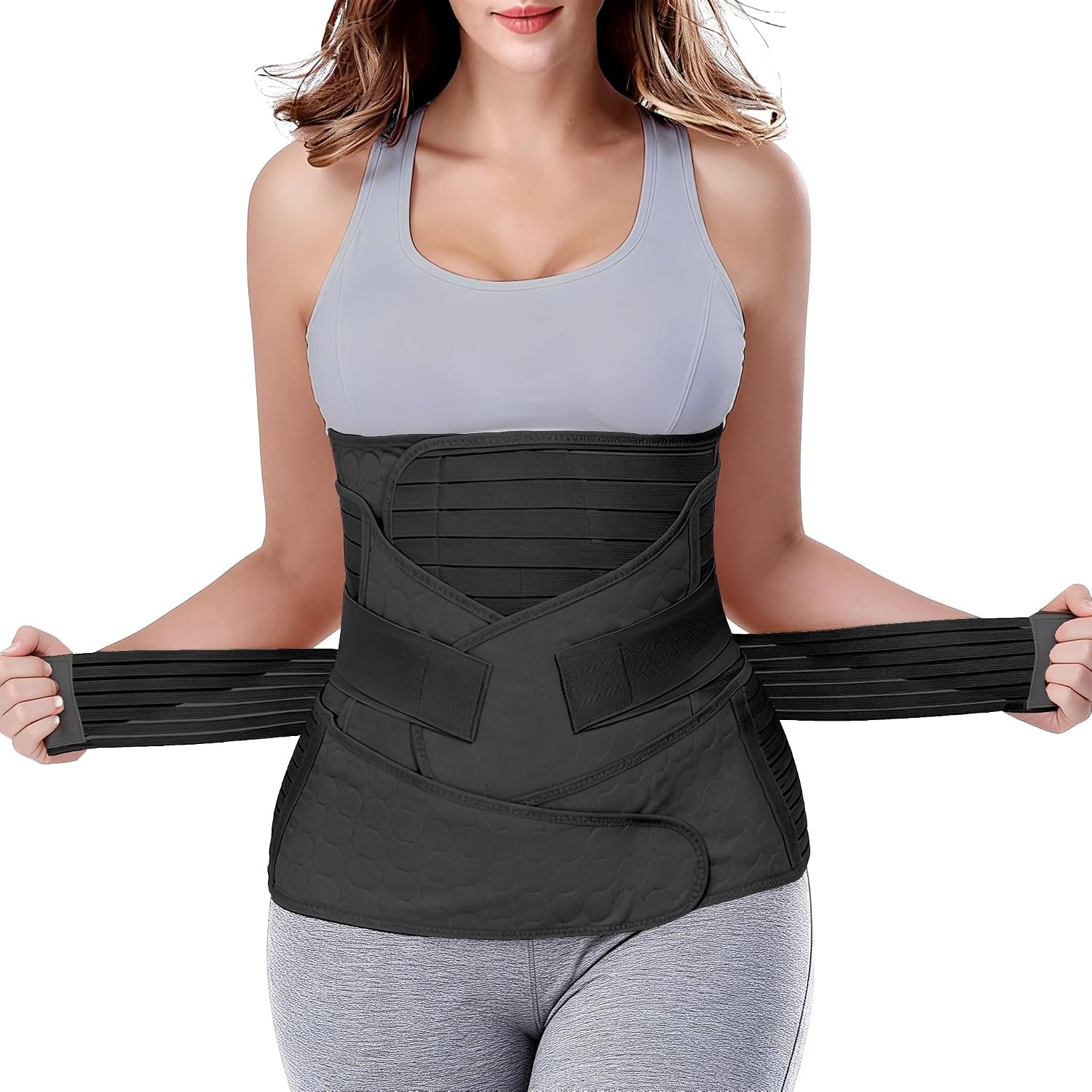 ChongErfei 3 in 1 Postpartum Belly Wrap Recovery Band Belt Abdominal Binder