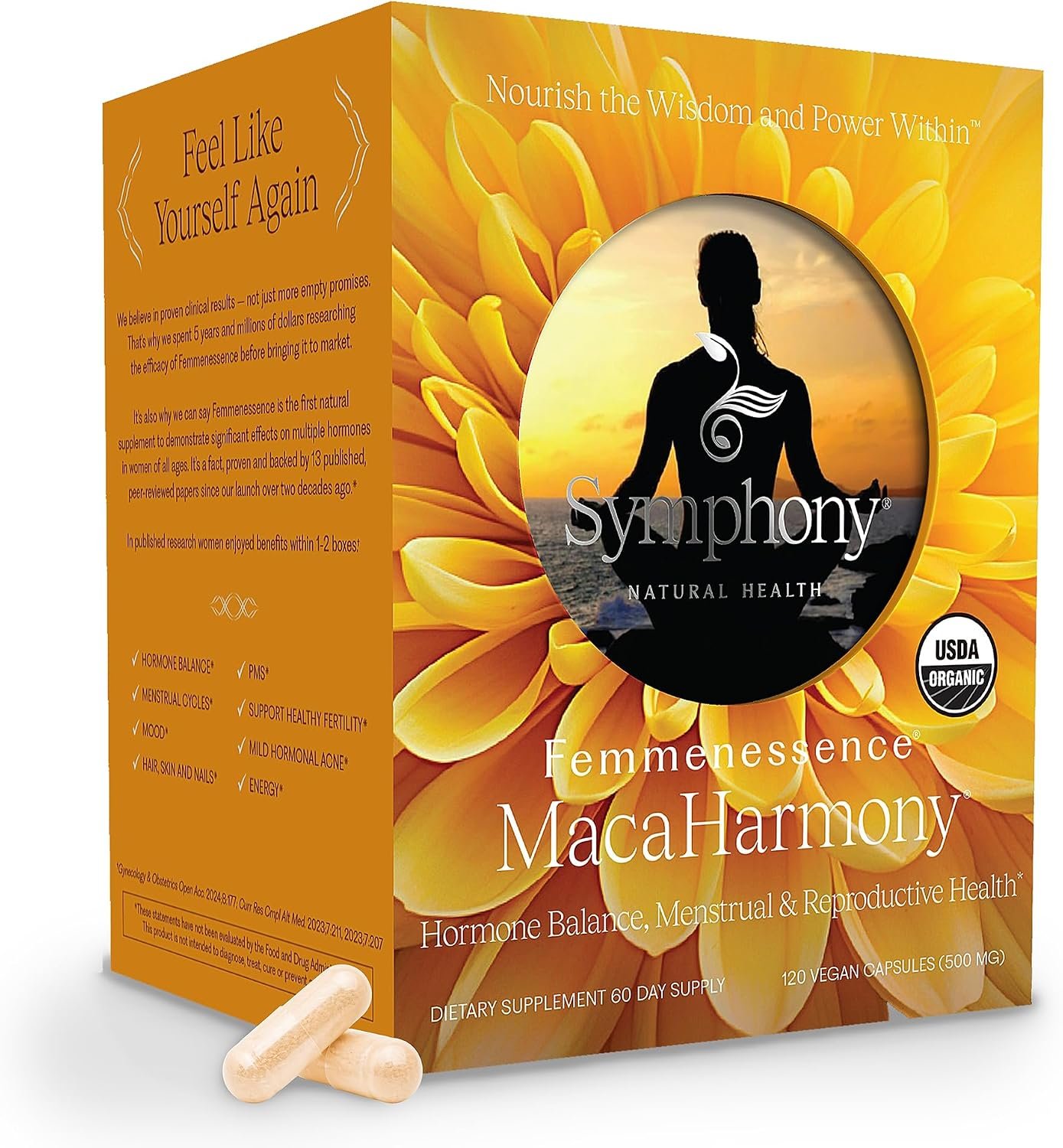 Femmenessence MacaHarmony – Menstrual Health Supplement, 120 Vegan Capsules