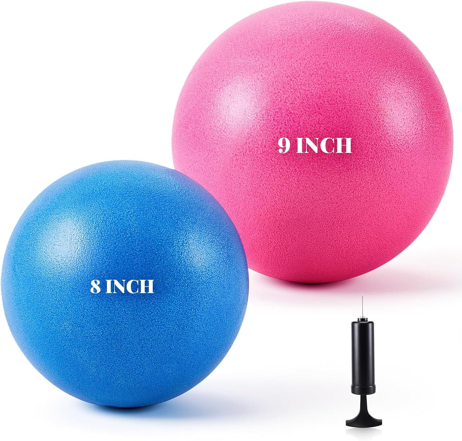 2 Pack Mini Pilates Ball, 8/9 Inch Exercise Ball with Pump