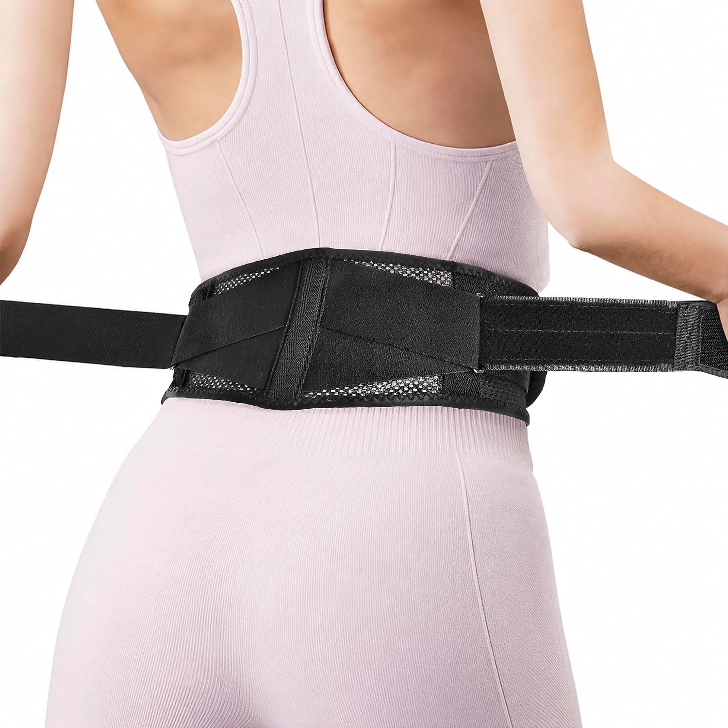 Slim & Narrow Back Brace for Lower Back Pain Women and Men, Lightweight & Thin Back Support Belt for Sciatica, Herniated Disc Relief, Breathable Lumbar Support Belt with Dual Adjustable Compression-S/M